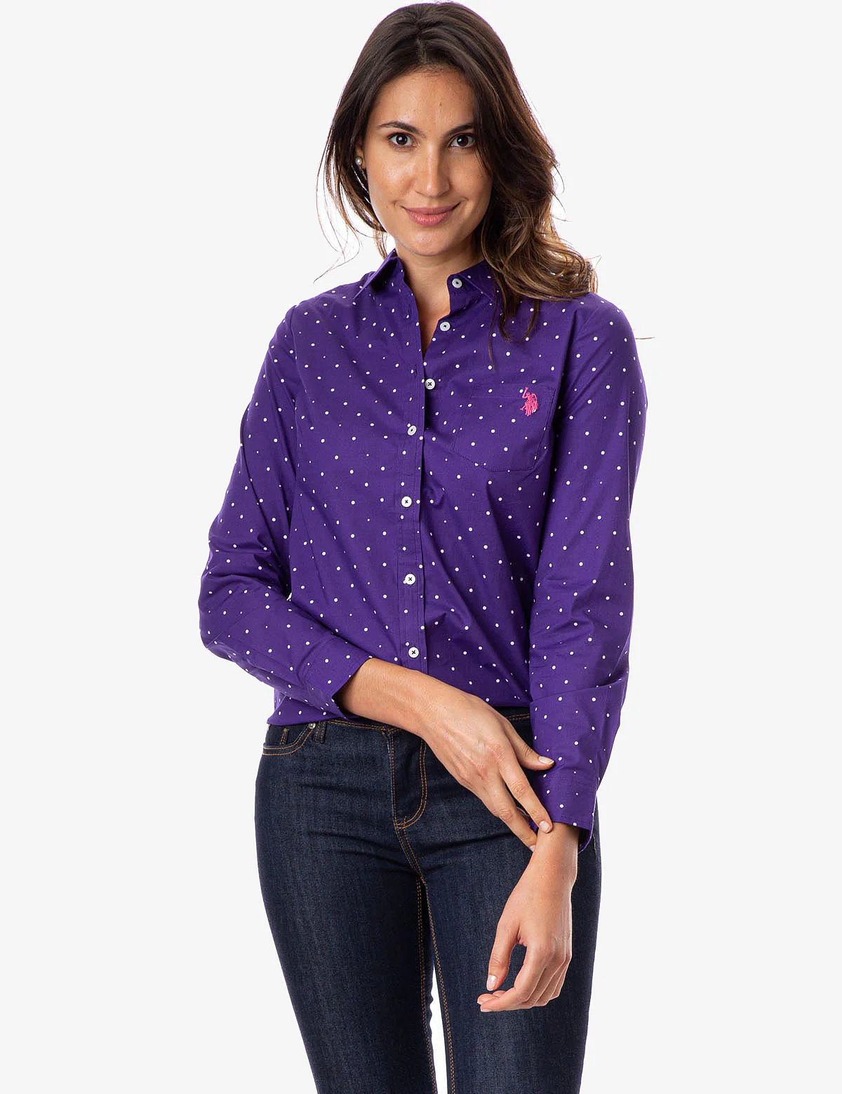DOT POPLIN LONG SLEEVE SHIRT - Image 4