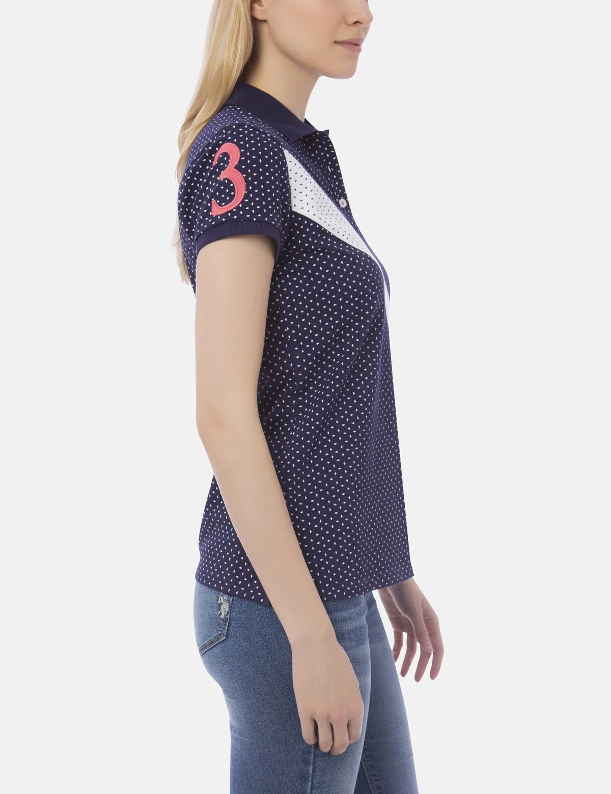 DOT PRINT DIAGONAL STRIPE POLO SHIRT - Image 8