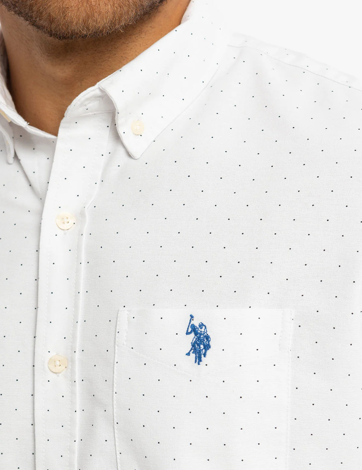 DOT PRINT LONG SLEEVE OXFORD SHIRT - Image 2