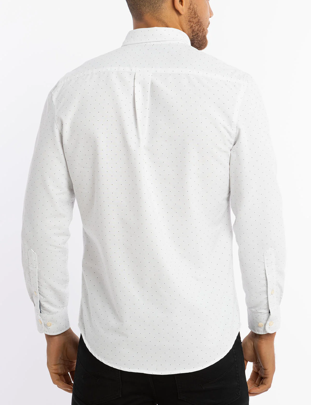DOT PRINT LONG SLEEVE OXFORD SHIRT - Image 5