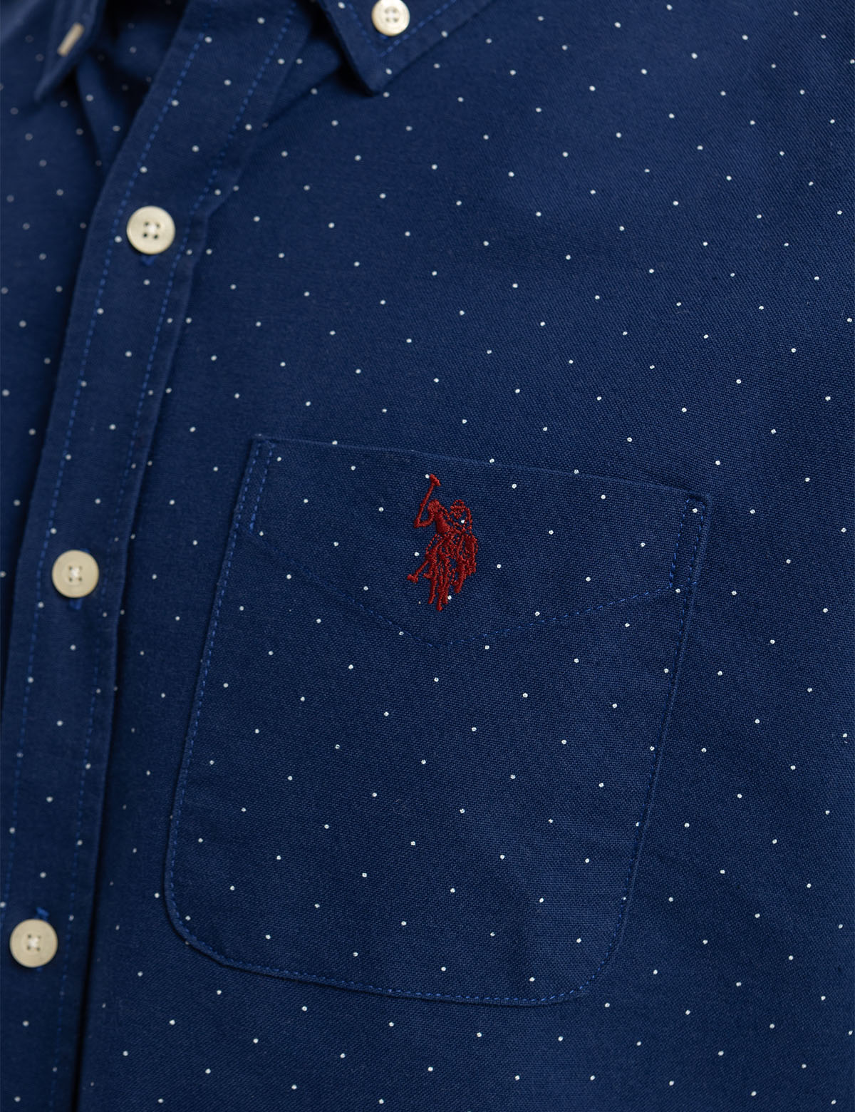 DOT PRINT LONG SLEEVE OXFORD SHIRT - Image 7