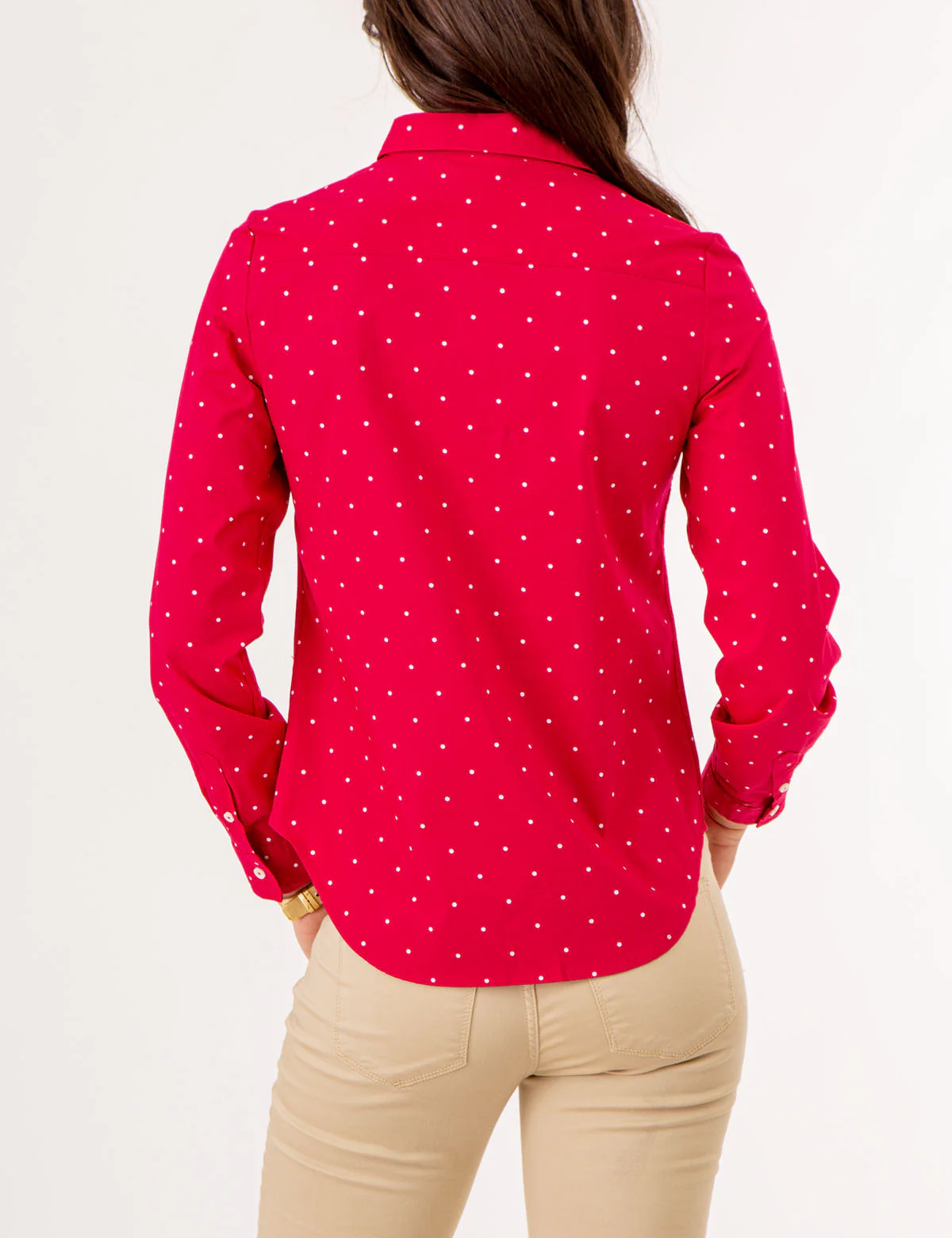 DOT PRINT LONG SLEEVE POPLIN SHIRT - Image 12