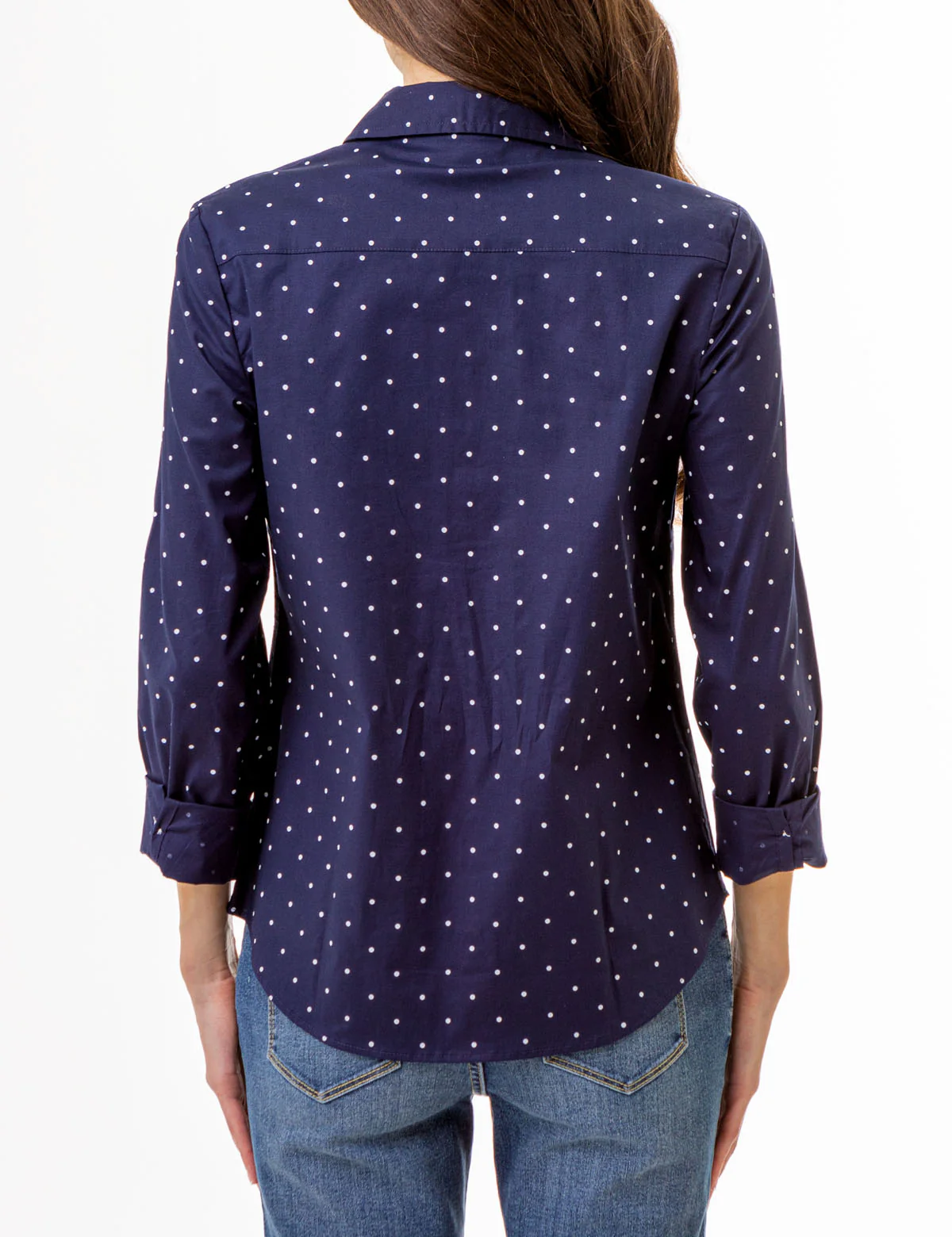 DOT PRINT LONG SLEEVE POPLIN SHIRT - Image 3