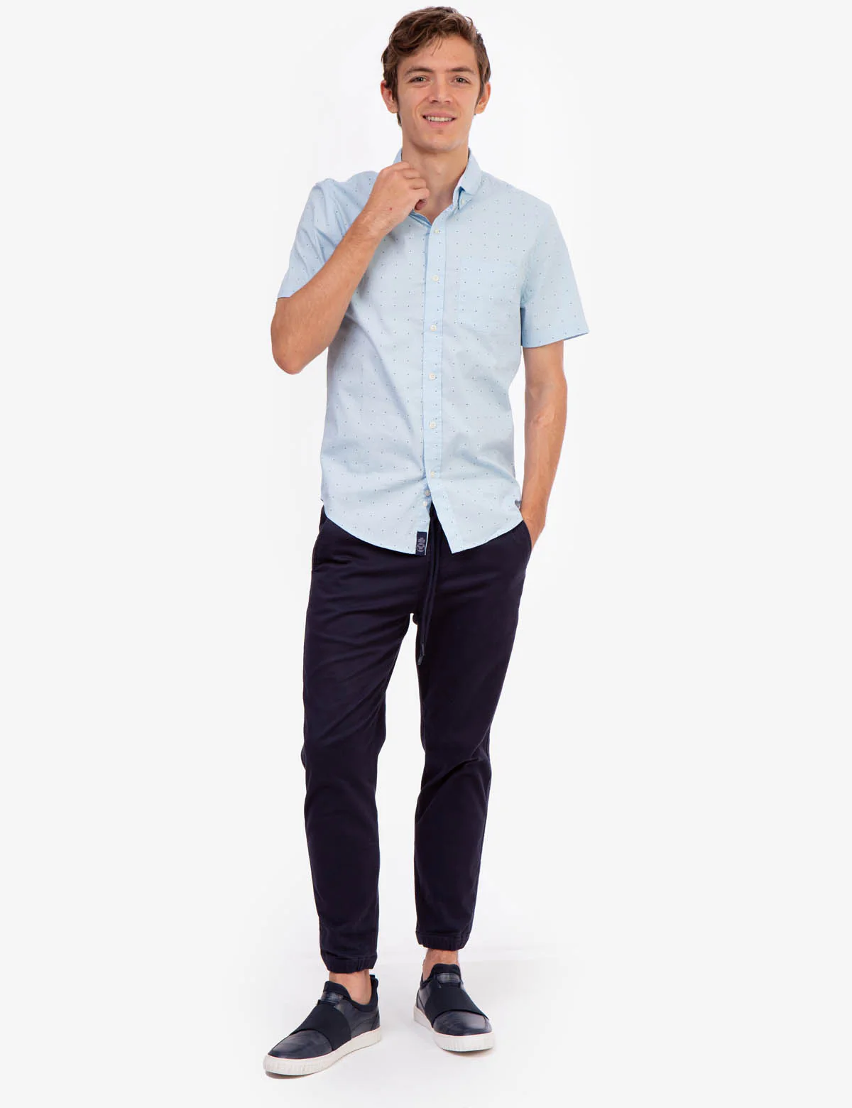 DOT PRINT POPLIN SHORT SLEEVE SHIRT - Image 2