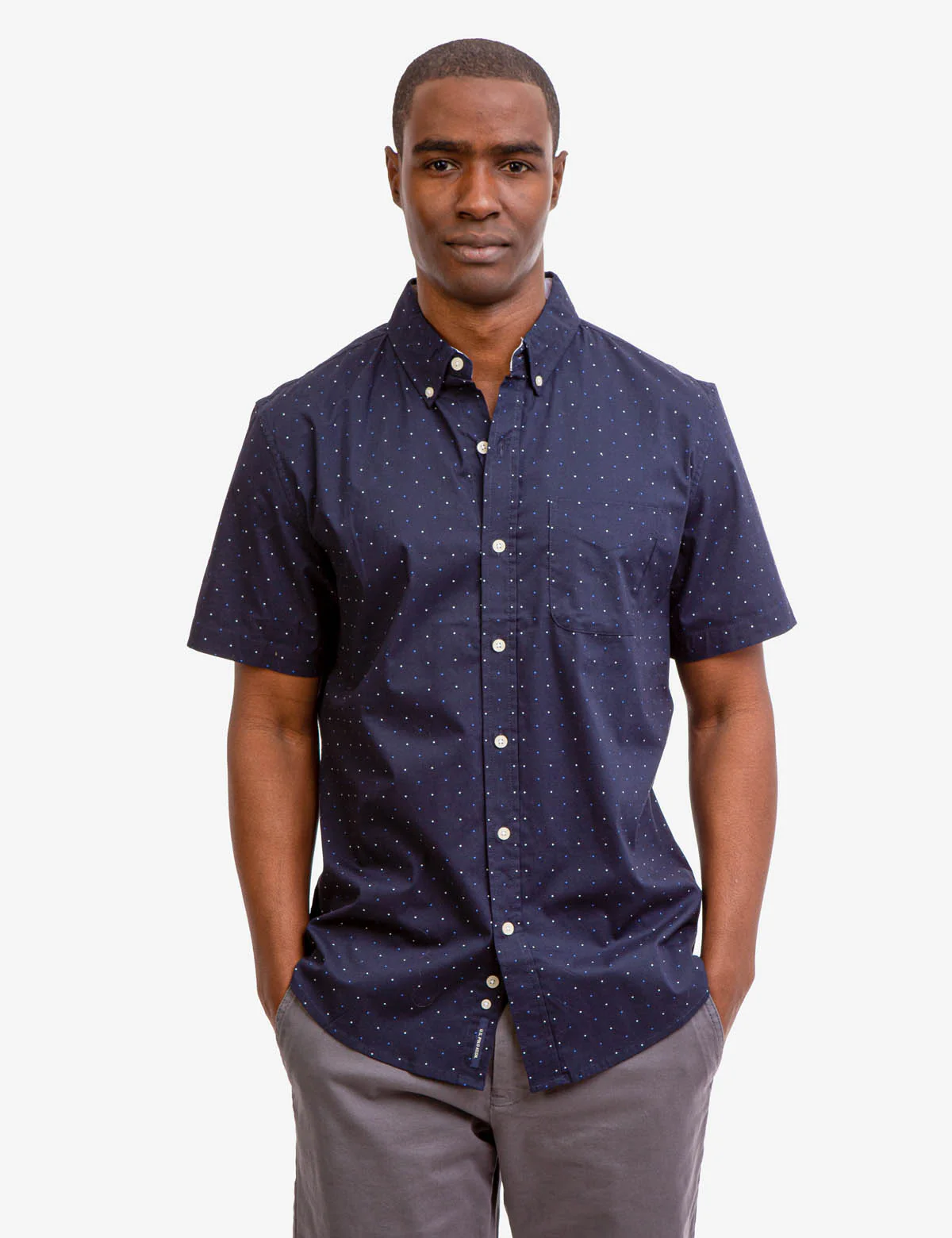 DOT PRINT POPLIN SHORT SLEEVE SHIRT - Image 15