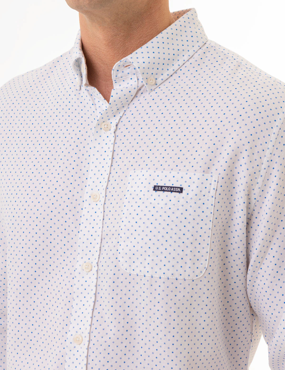 DOT PRINT ROYAL OXFORD LONG SLEEVE SHIRT - Image 12