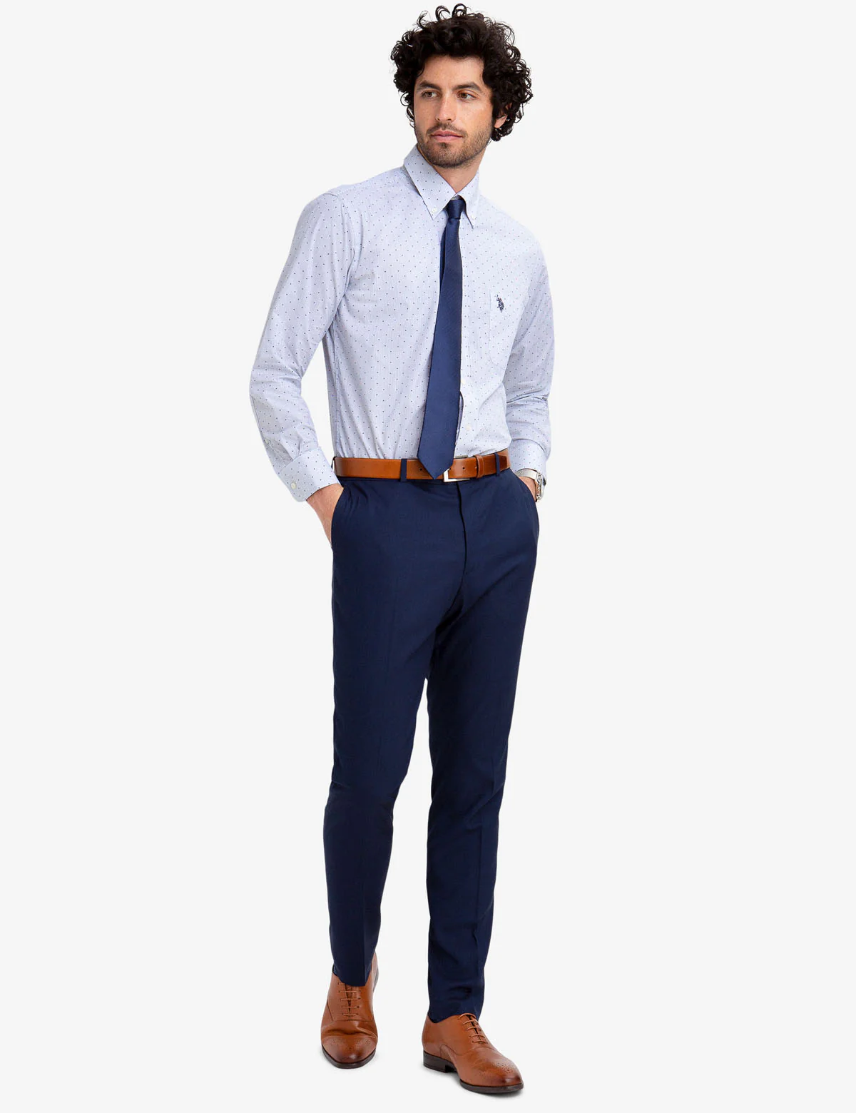 DOTTED & STRIPED DRESS SHIRT - Image 4