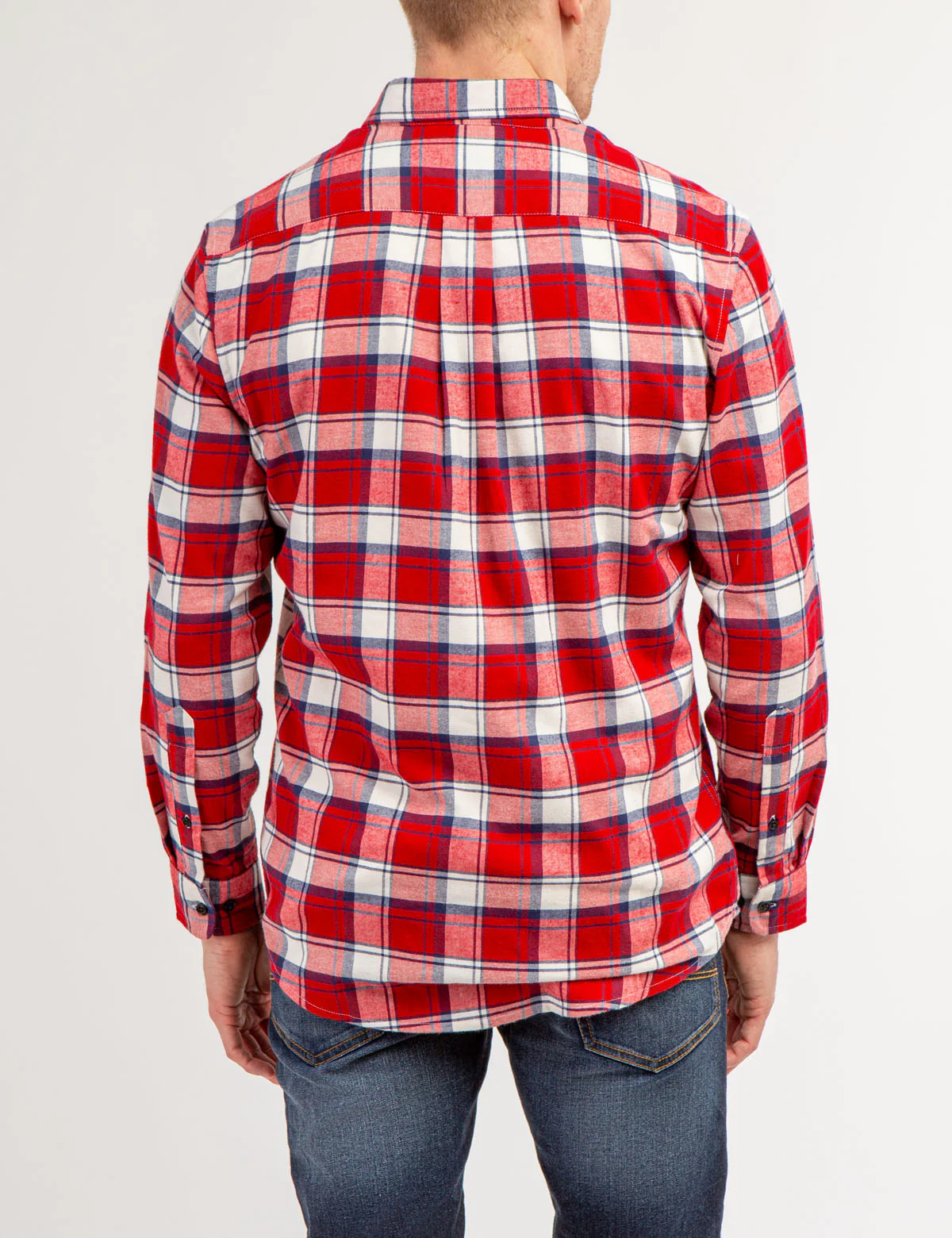 DOUBLE CHEST POCKET LONG SLEEVE PLAID SHIRT - Image 3