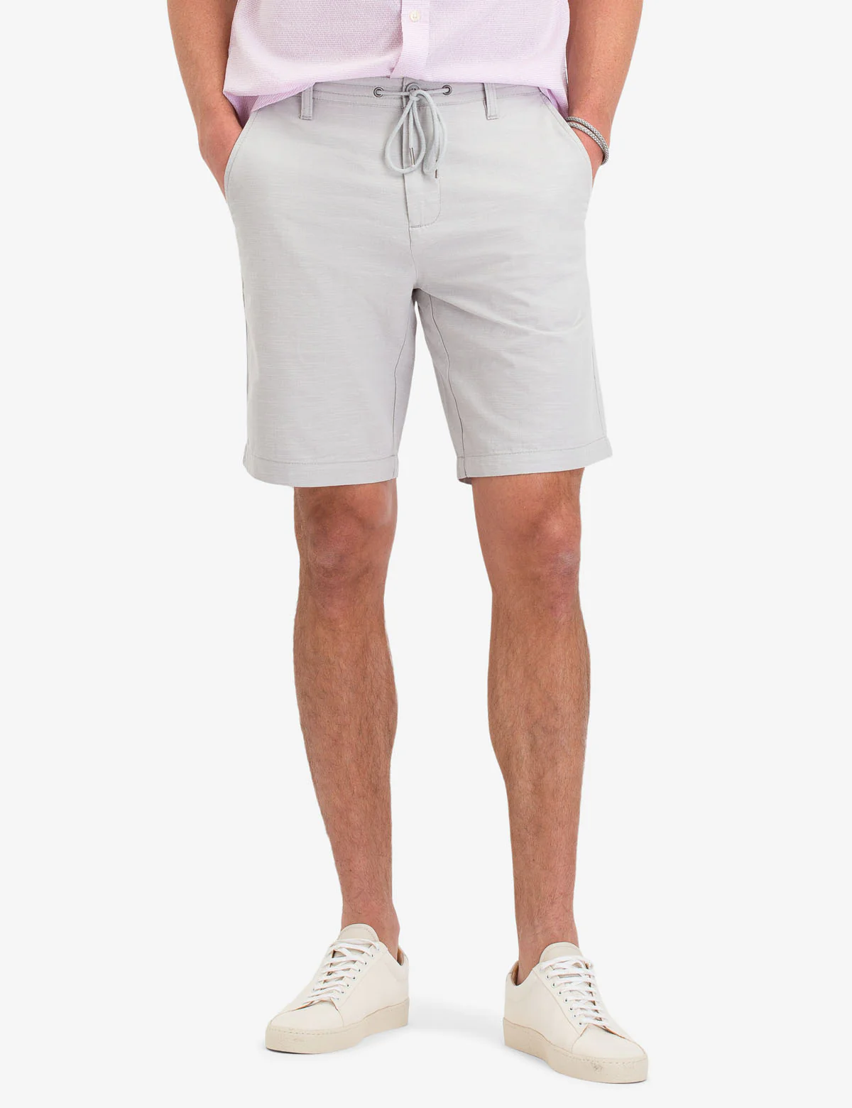 SLUB TEXTURED DRAWSTRING SHORTS