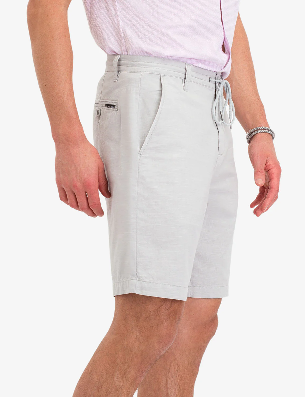 SLUB TEXTURED DRAWSTRING SHORTS - Image 3