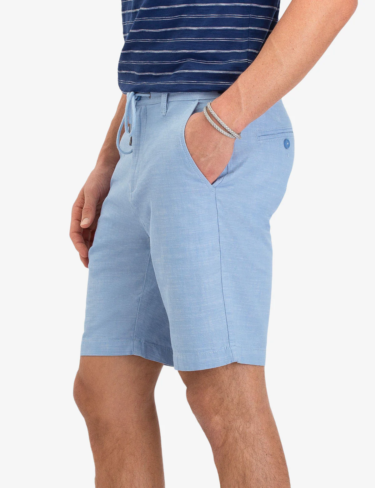 SLUB TEXTURED DRAWSTRING SHORTS - Image 9