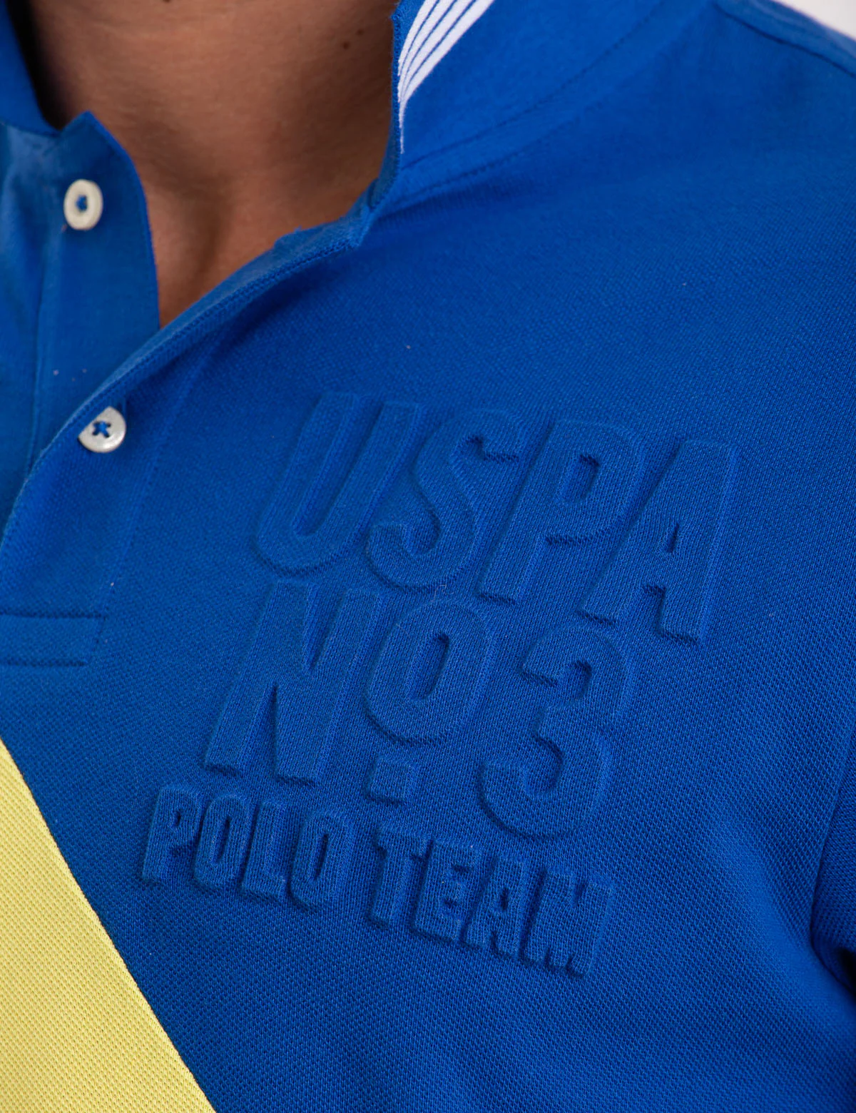 EMBOSSED LOGO DIAGONAL STRIPE POLO SHIRT - Image 8