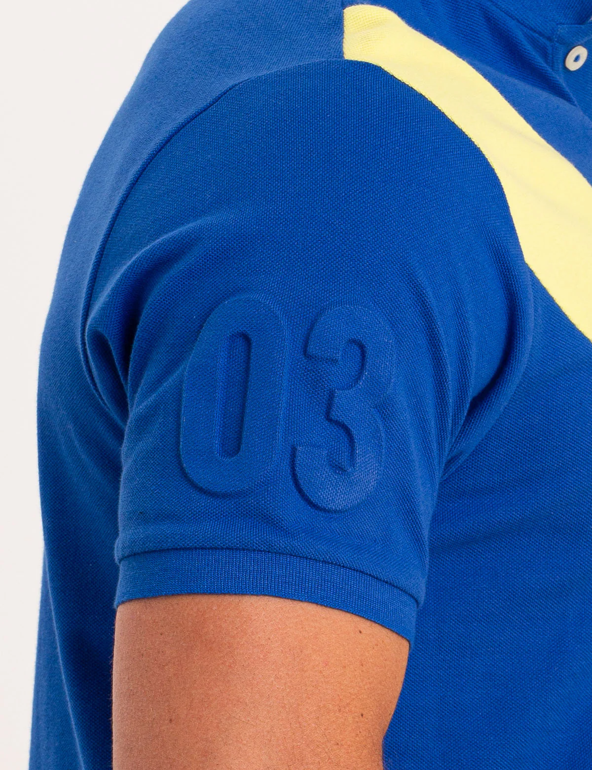 EMBOSSED LOGO DIAGONAL STRIPE POLO SHIRT - Image 9