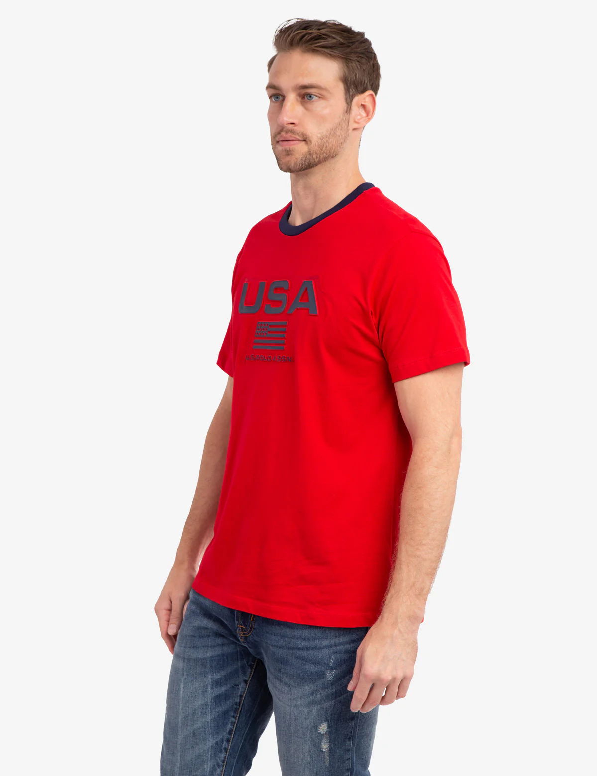EMBOSSED USA FLAG JERSEY T-SHIRT - Image 4