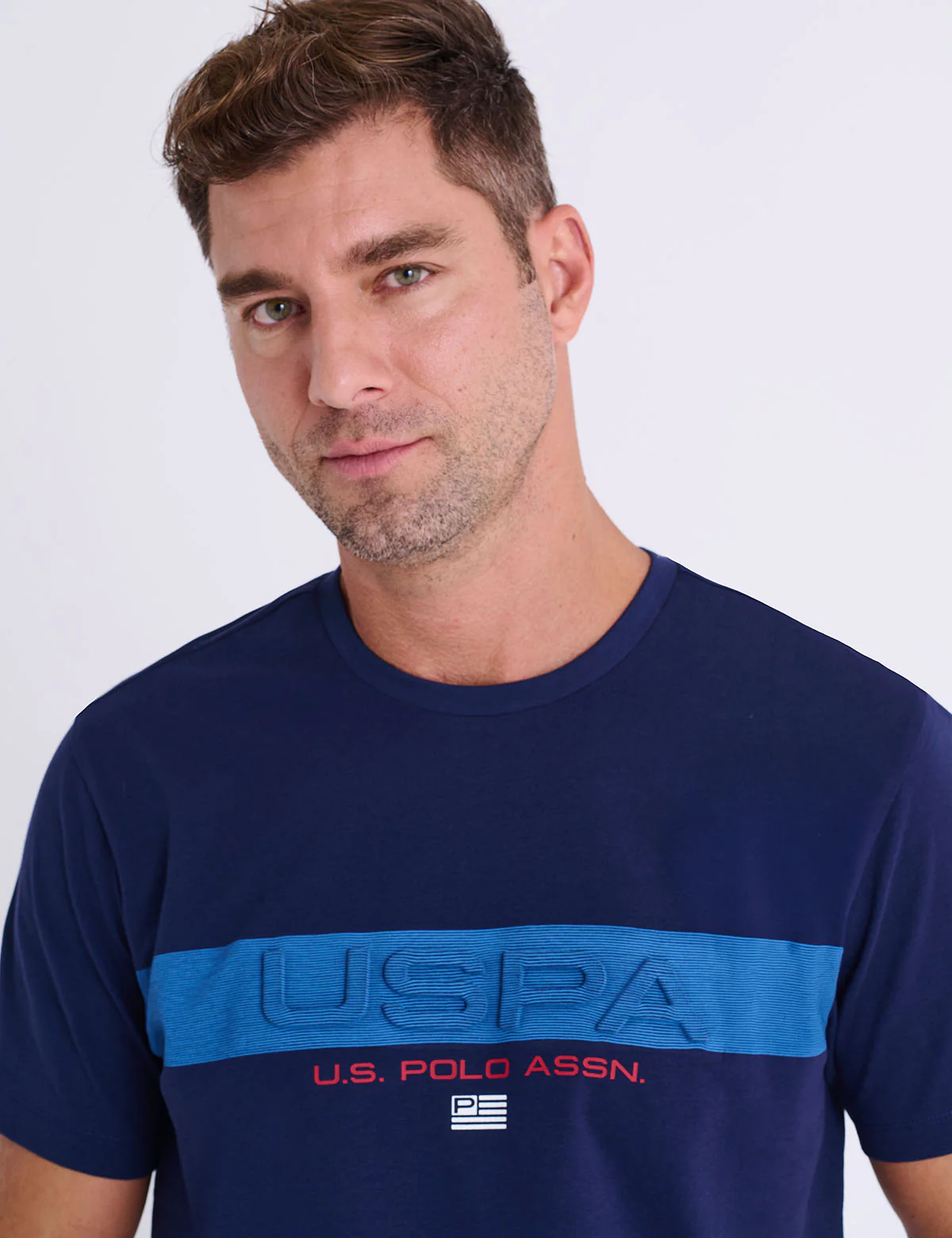EMBOSSED USPA STRIPE JERSEY T-SHIRT - Image 2