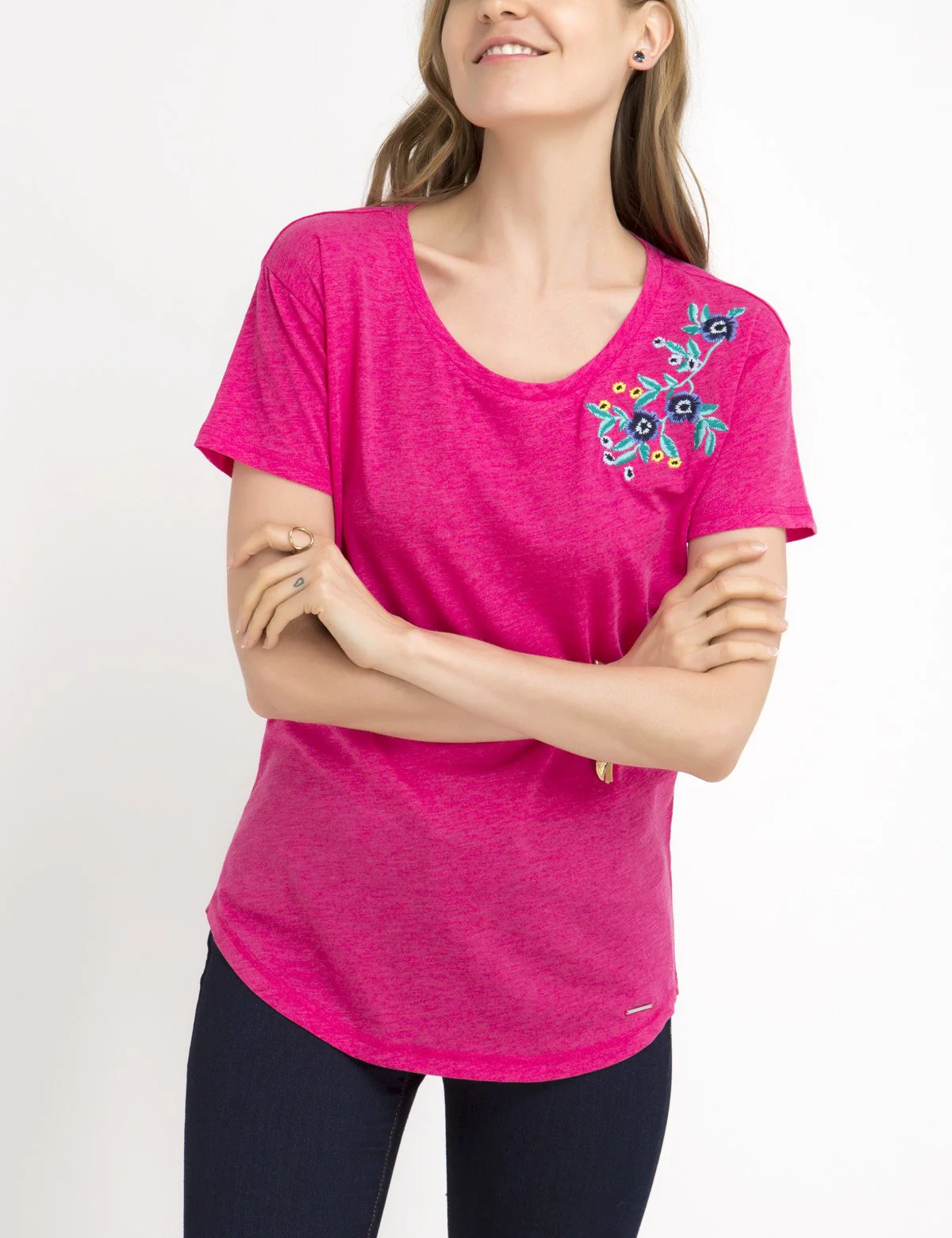 EMBROIDERED FLORAL CLUSTER T-SHIRT - Image 16