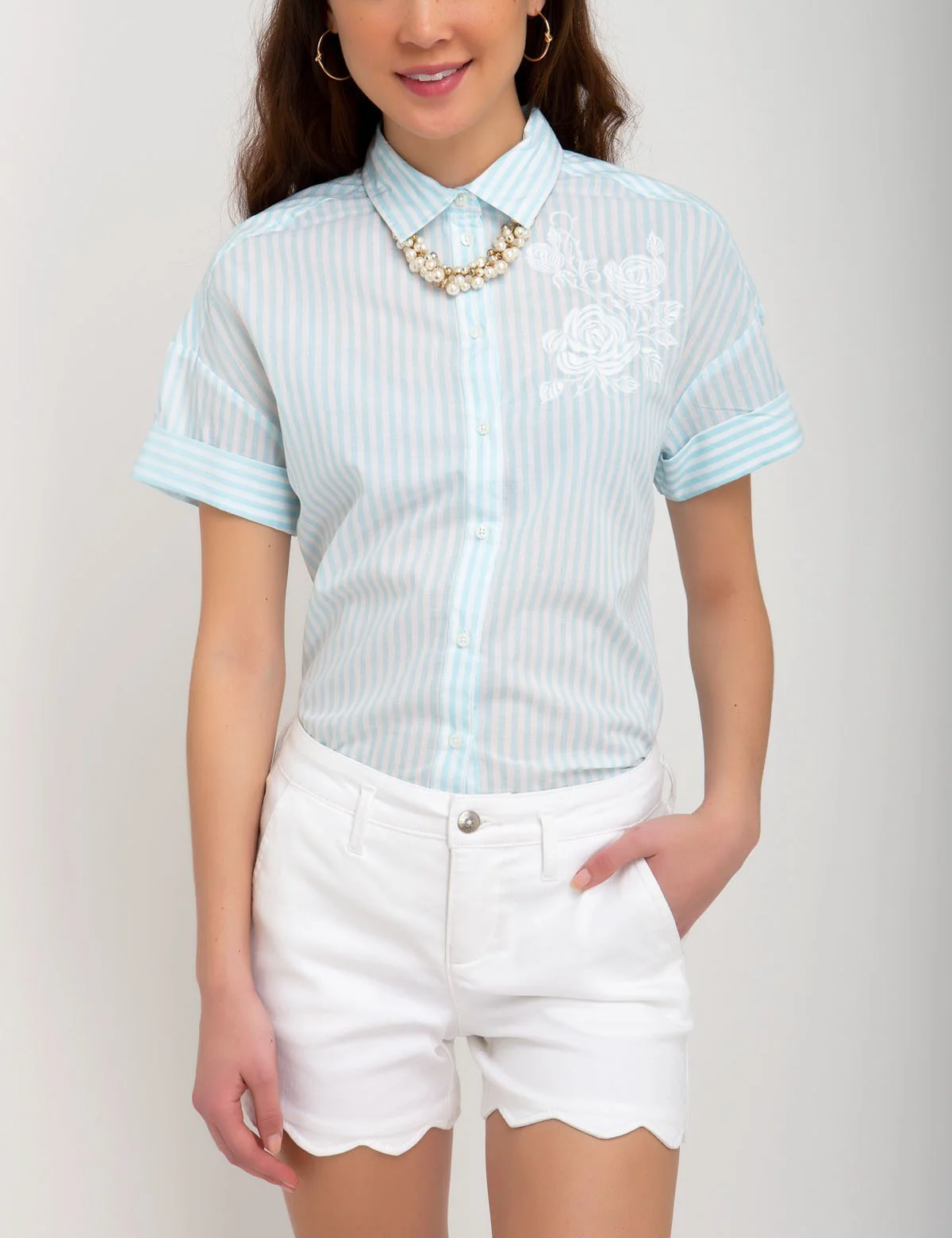 EMBROIDERED STRIPED TOP - Image 5