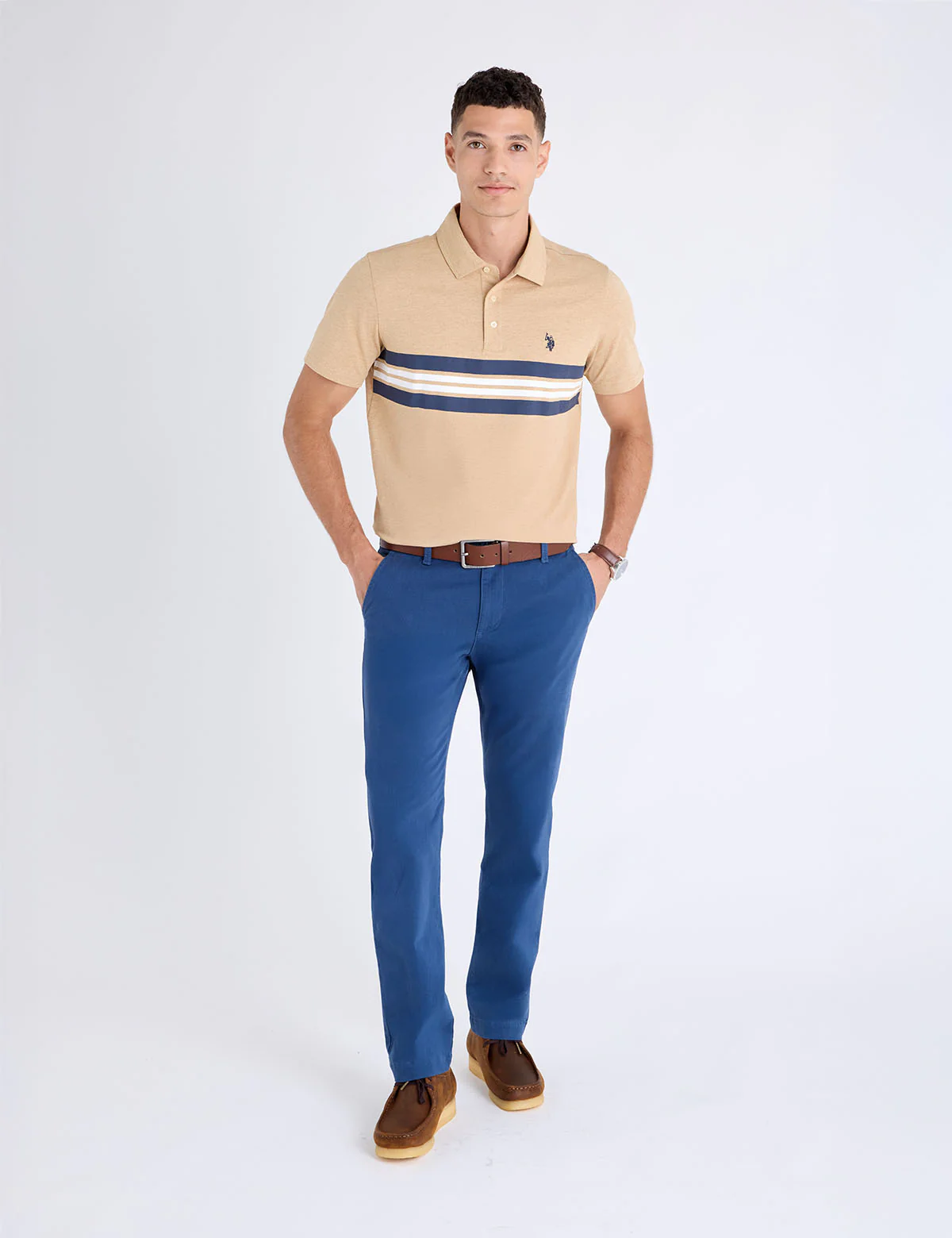 ENGINEERED PRINTED STRIPE JERSEY POLO SHIRT - Image 3