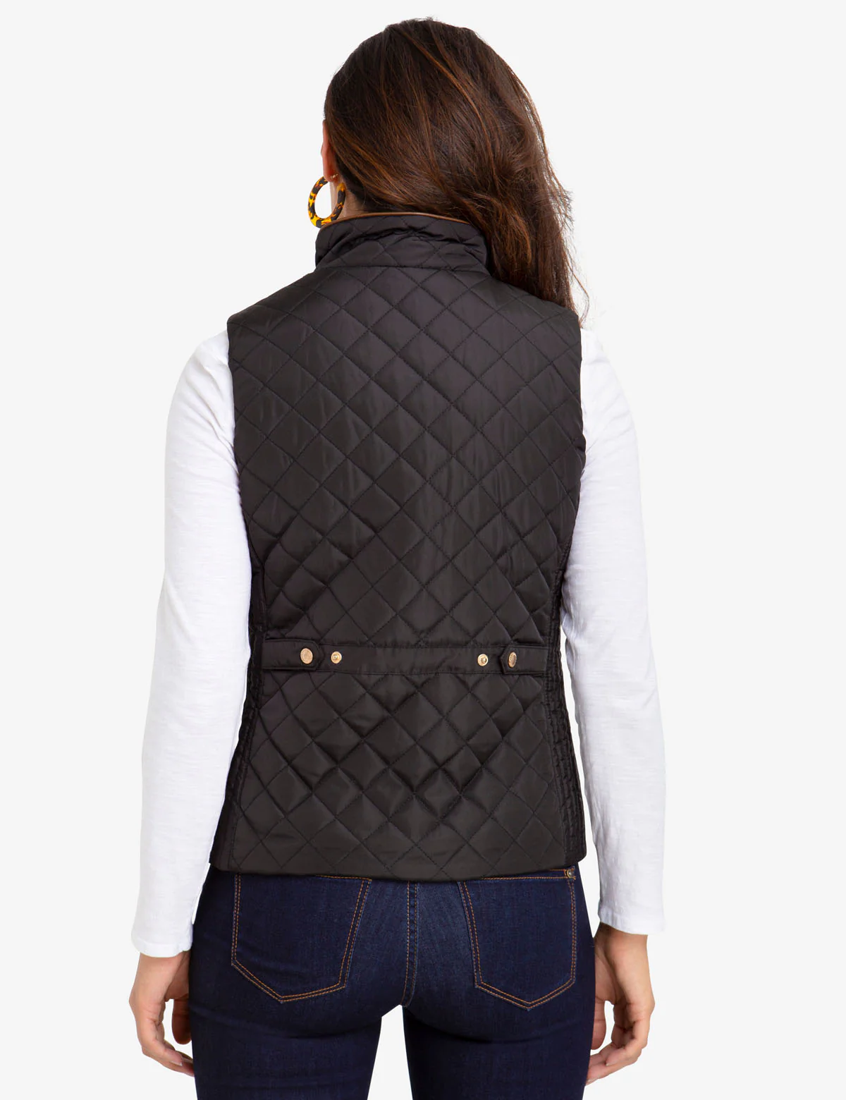 QUILTED VEST WITH FAUX LEATHER PIPING - Image 4