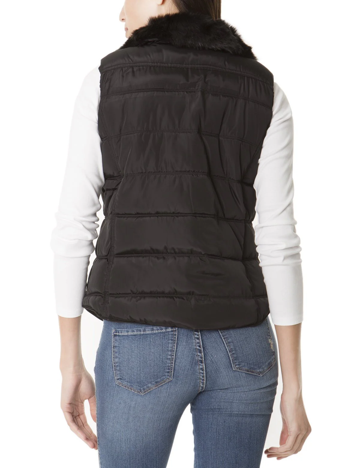 FAUX FUR COLLAR SHIRTTAIL VEST - Image 2