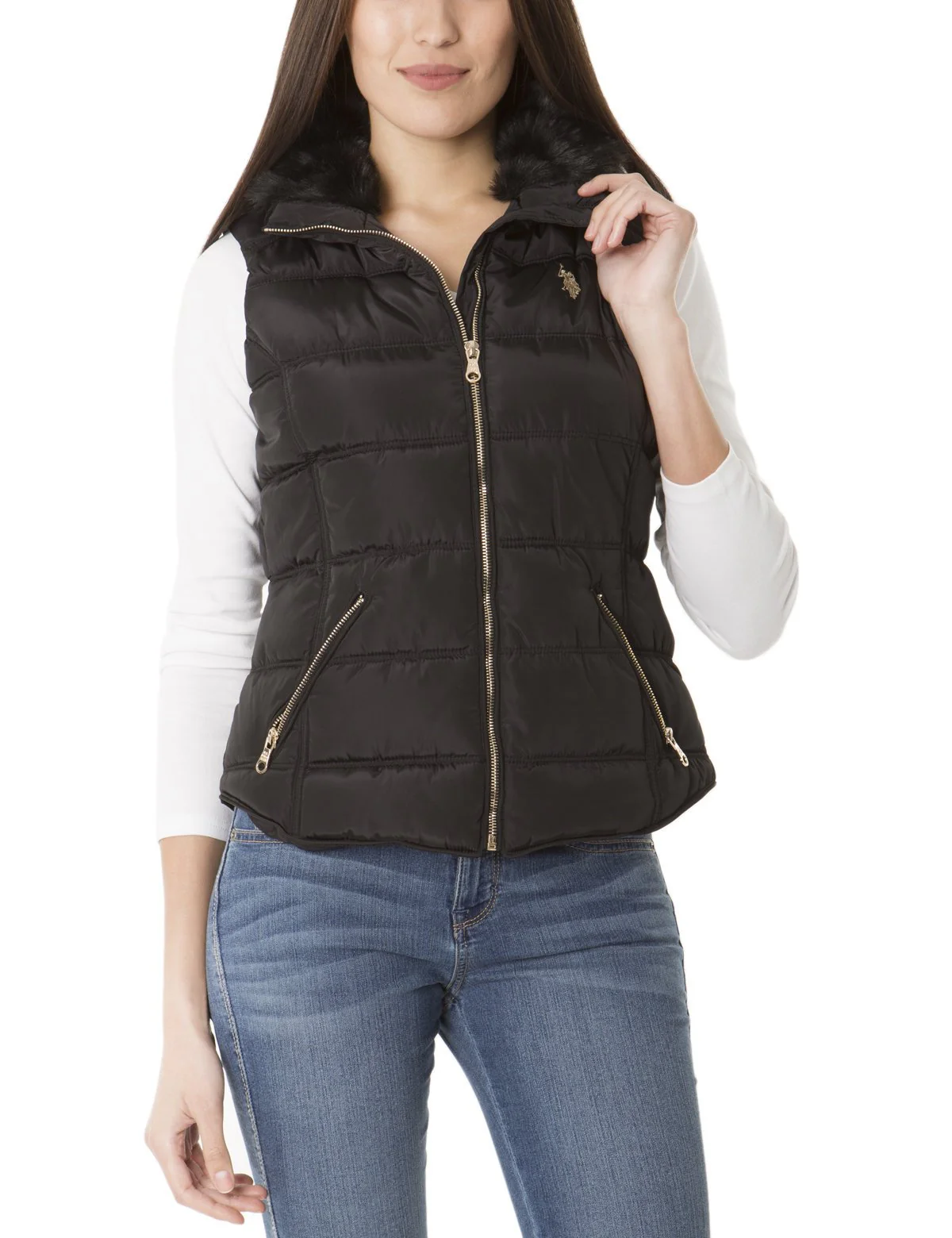 FAUX FUR COLLAR SHIRTTAIL VEST - Image 5