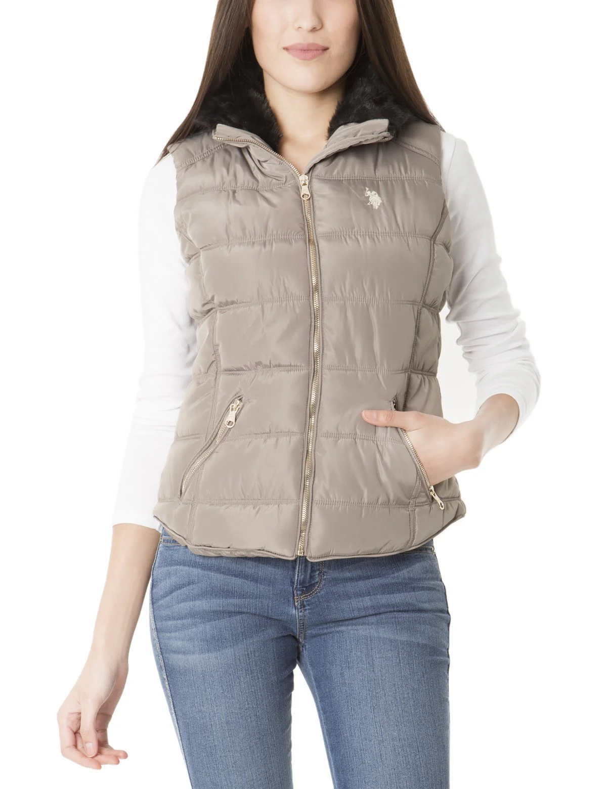 FAUX FUR COLLAR SHIRTTAIL VEST - Image 6