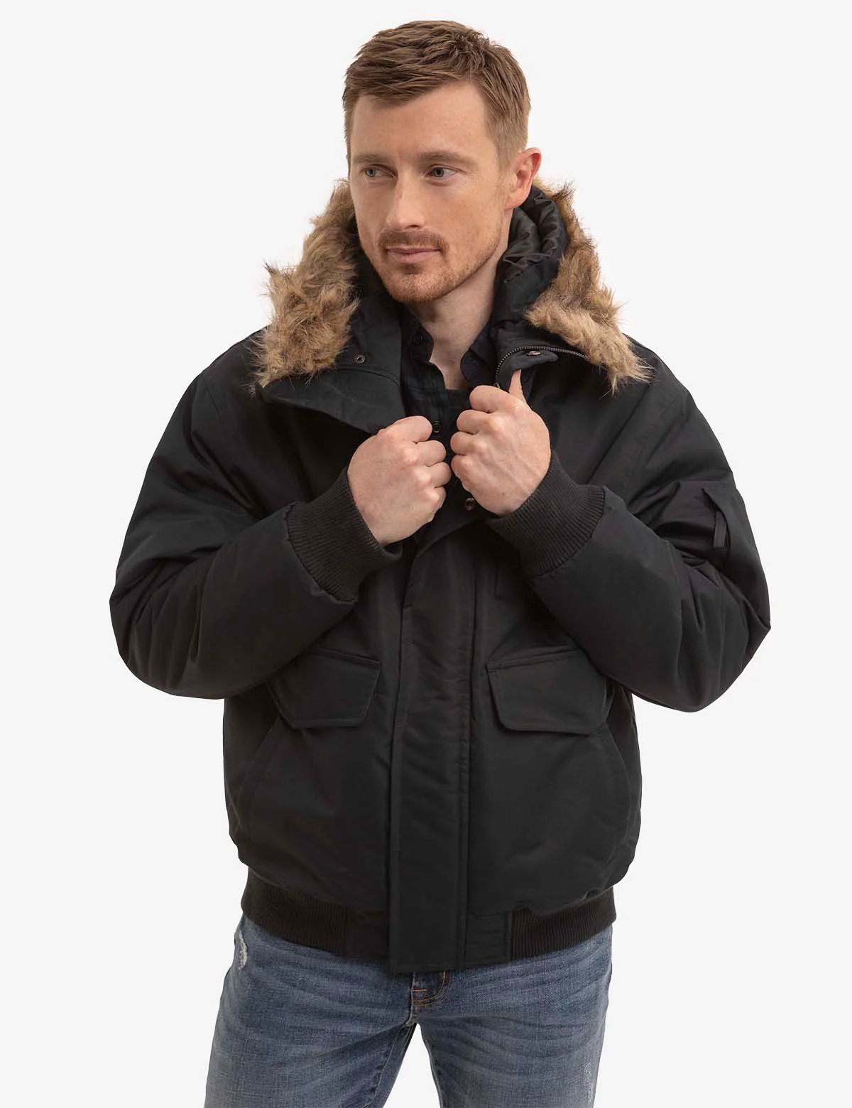 FAUX FUR HOODED SNORKEL JACKET