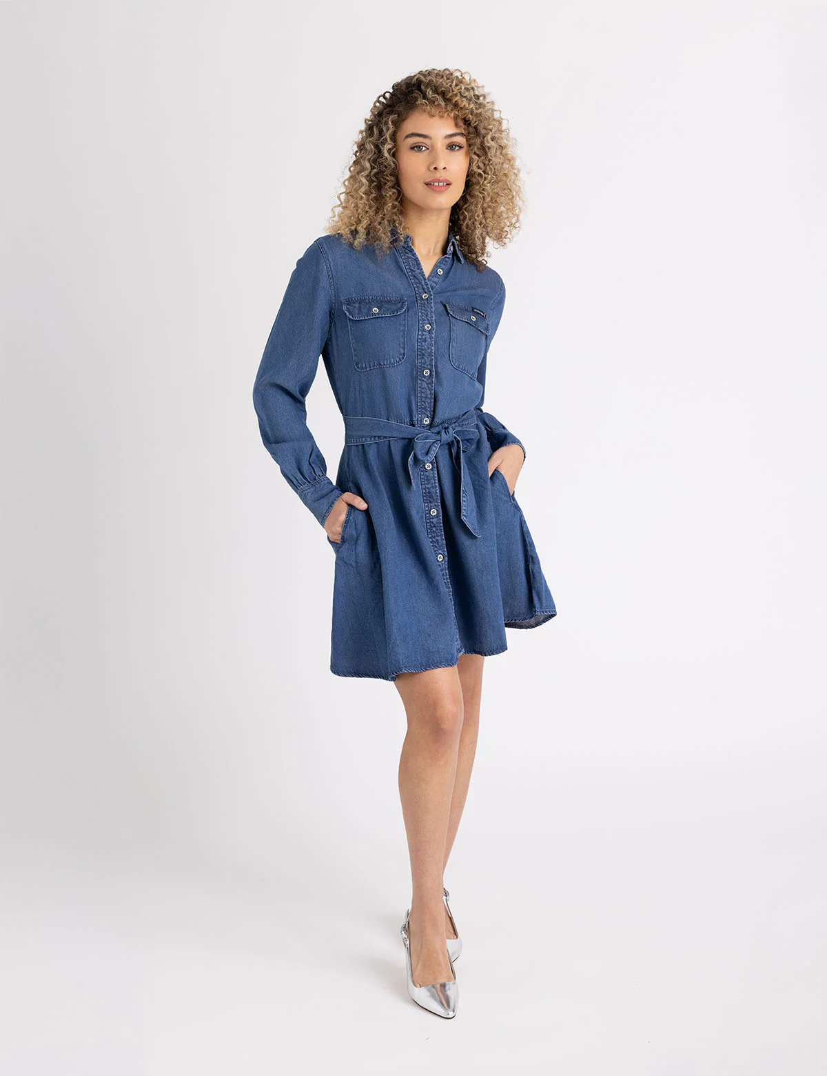 FIT AND FLARE TENCEL DRESS - Image 2