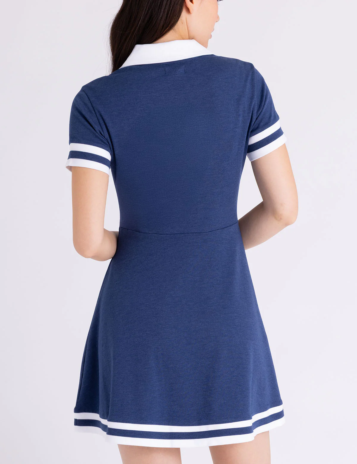 FIT AND FLARE Y-PLACKET POLO DRESS - Image 4