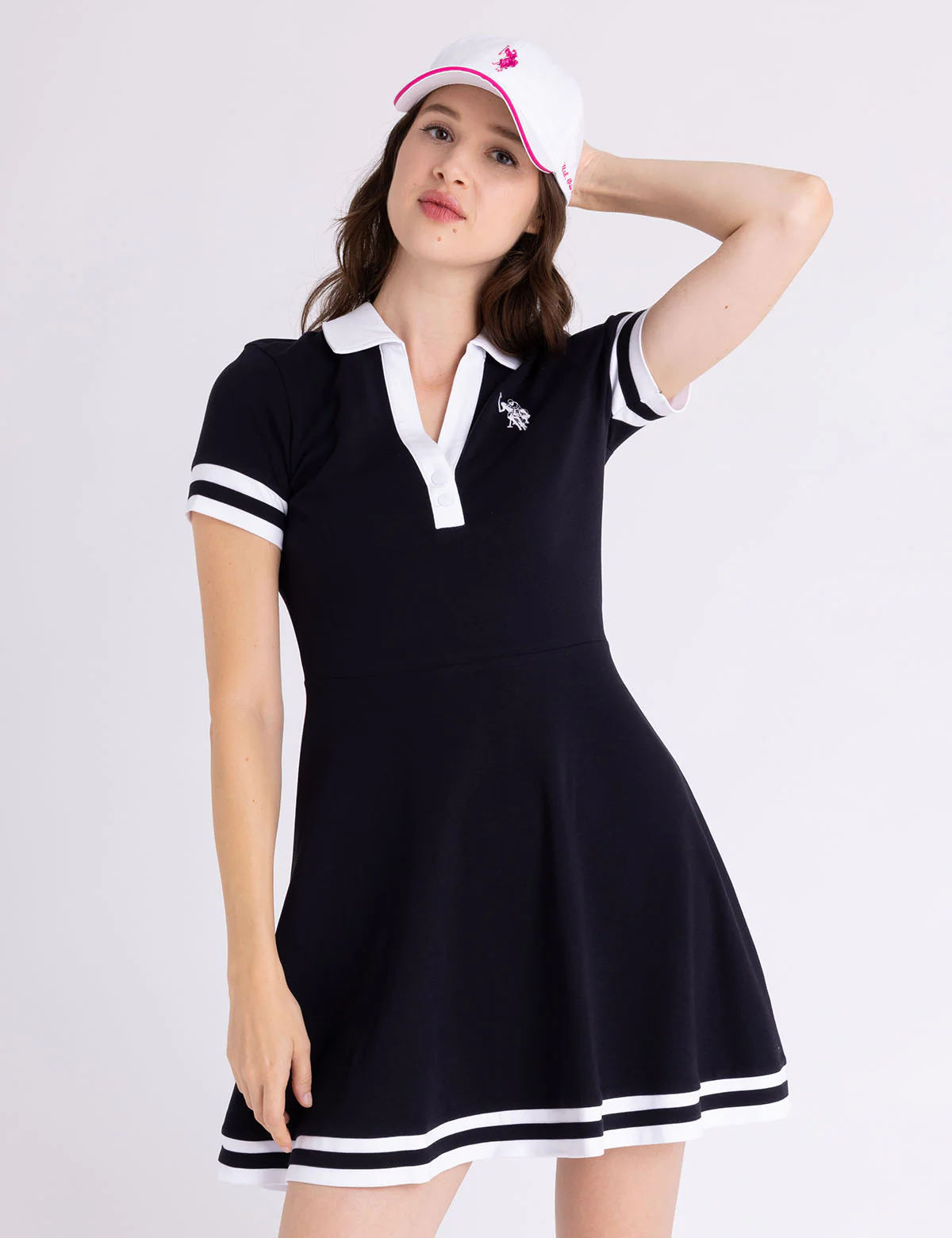 FIT AND FLARE Y-PLACKET POLO DRESS - Image 5