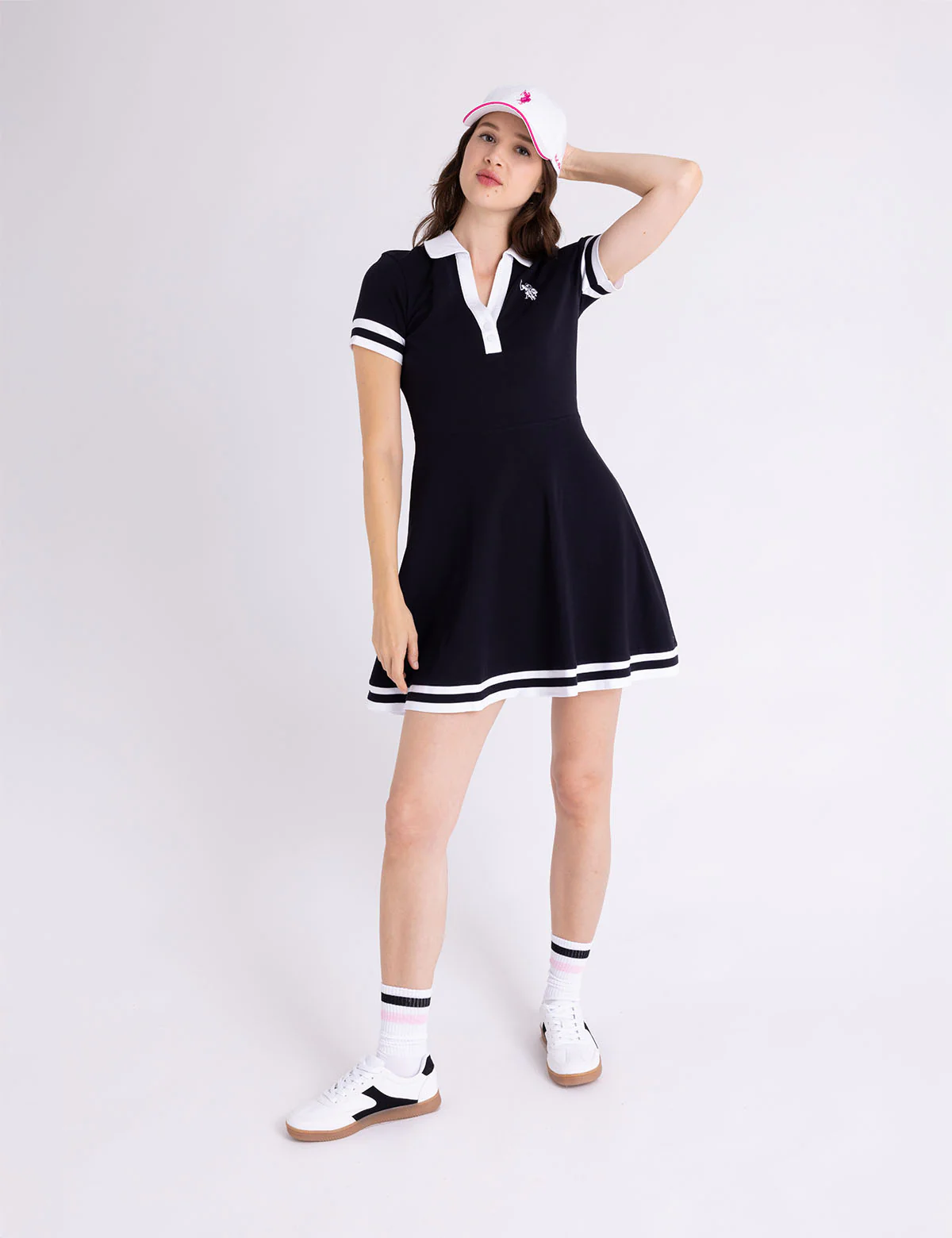 FIT AND FLARE Y-PLACKET POLO DRESS - Image 6