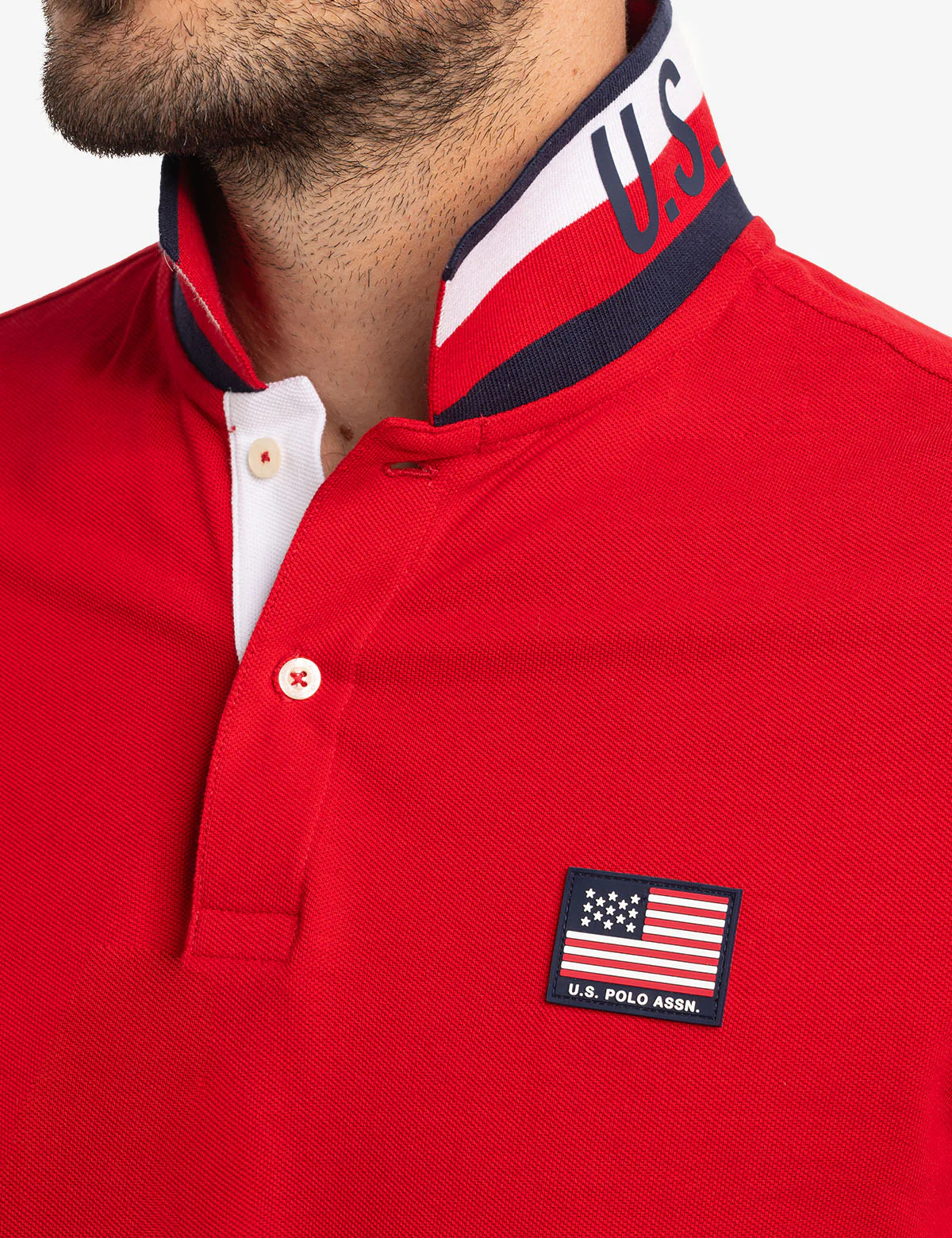FLAG PIQUE POLO SHIRT WITH UNDER COLLAR DETAIL - Image 15