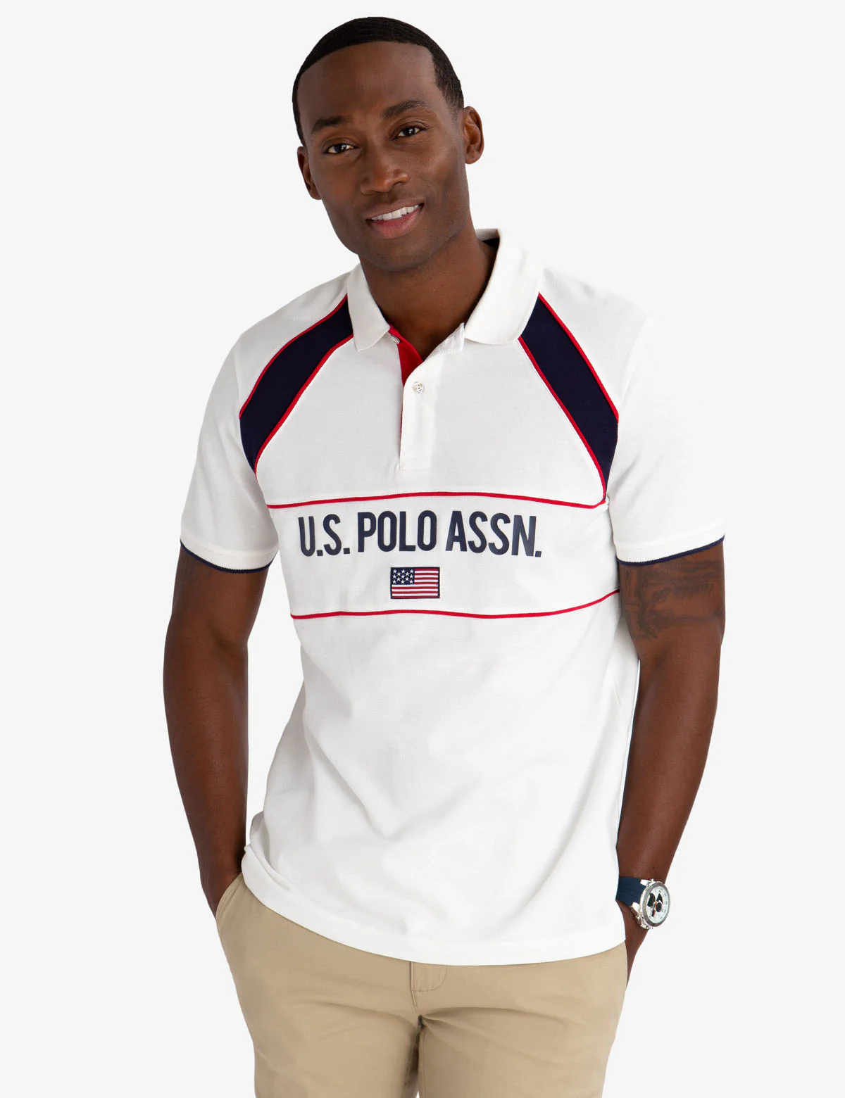 RUBBER DETAIL AND FLAG PATCH POLO SHIRT