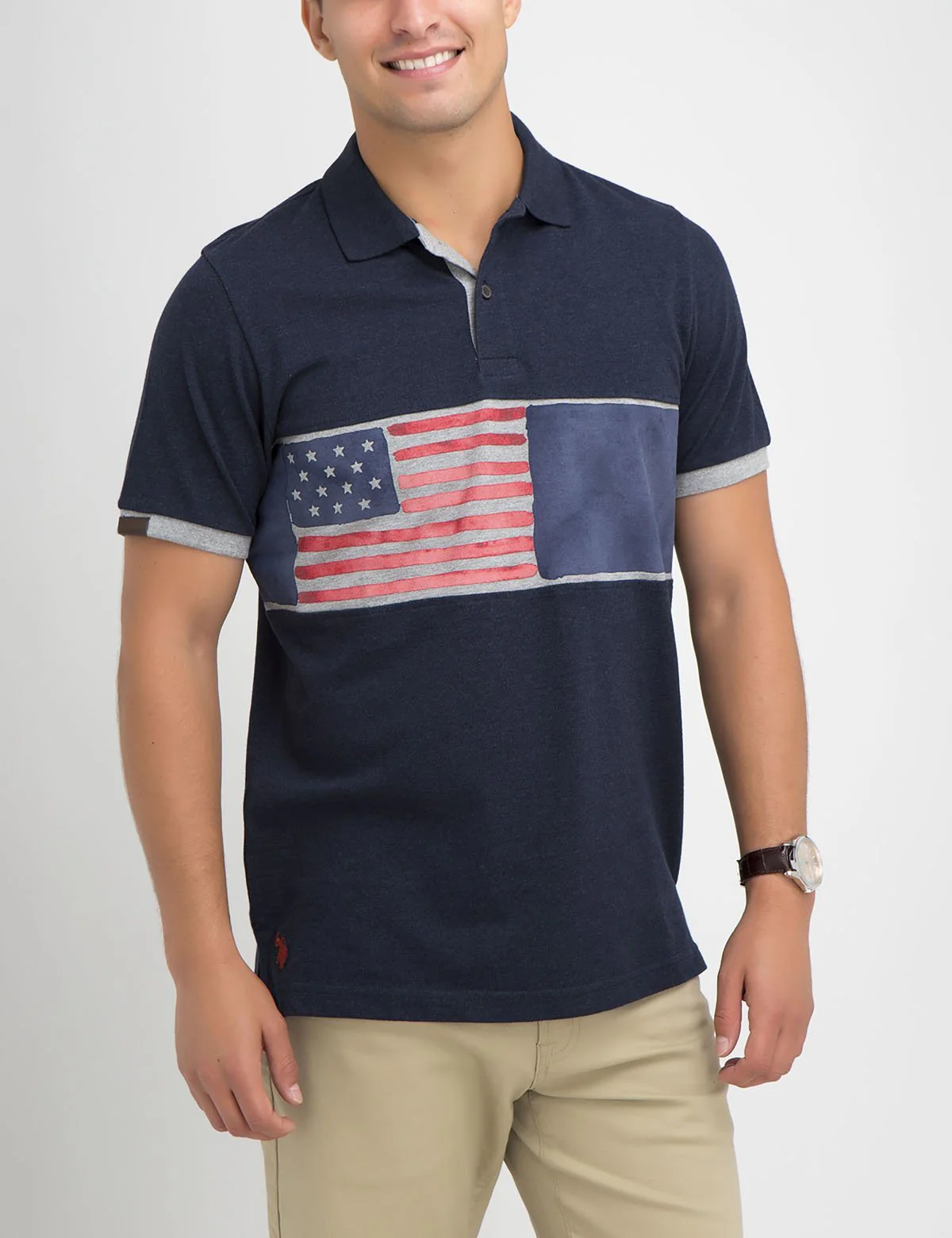 FLAG PRINT POLO SHIRT