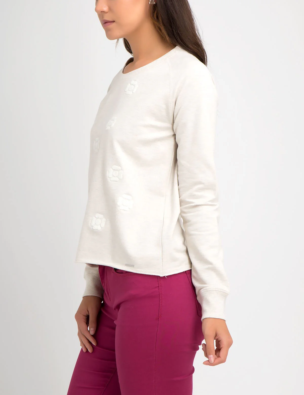 FLORAL APPLIQUE LONG SLEEVE SWEATSHIRT - Image 4