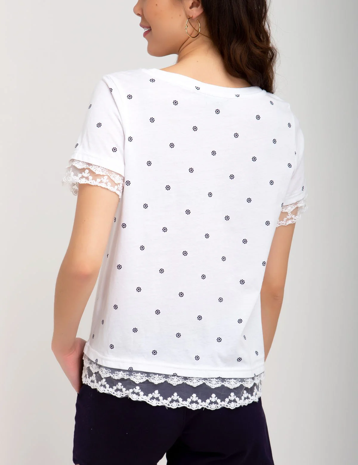 FLORAL LACE TRIM TOP - Image 7