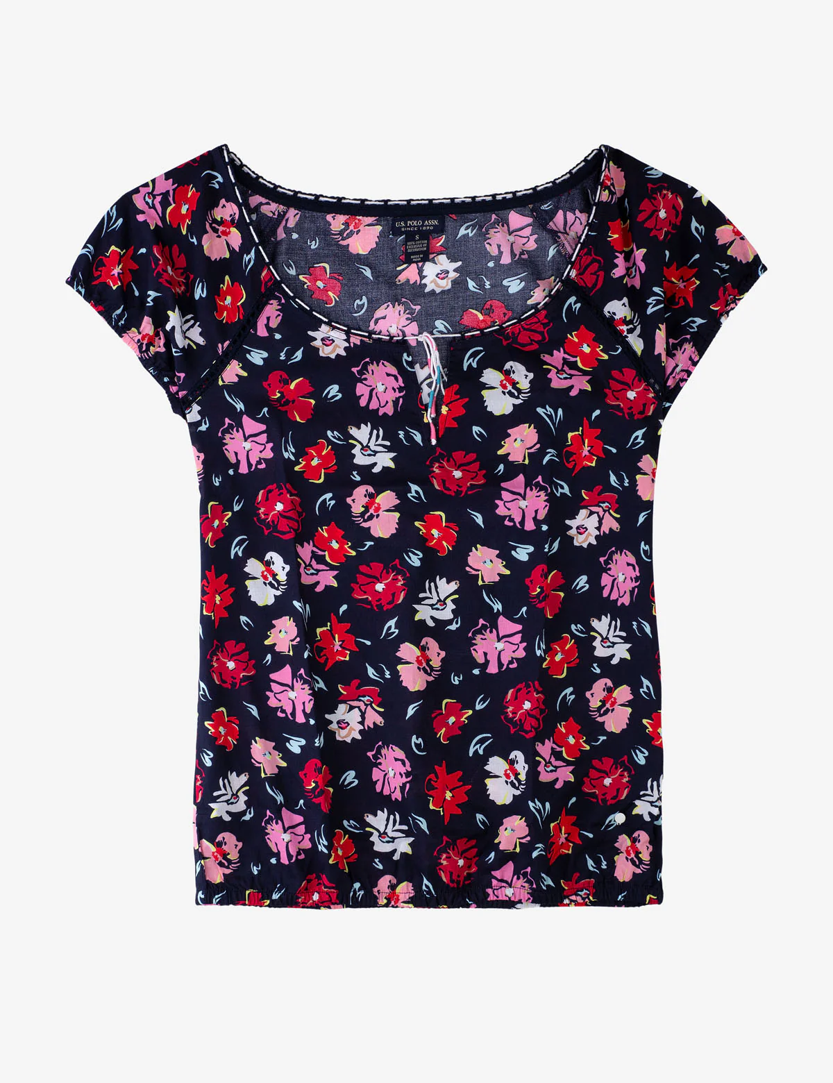 FLORAL PRINT PEASANT TOP