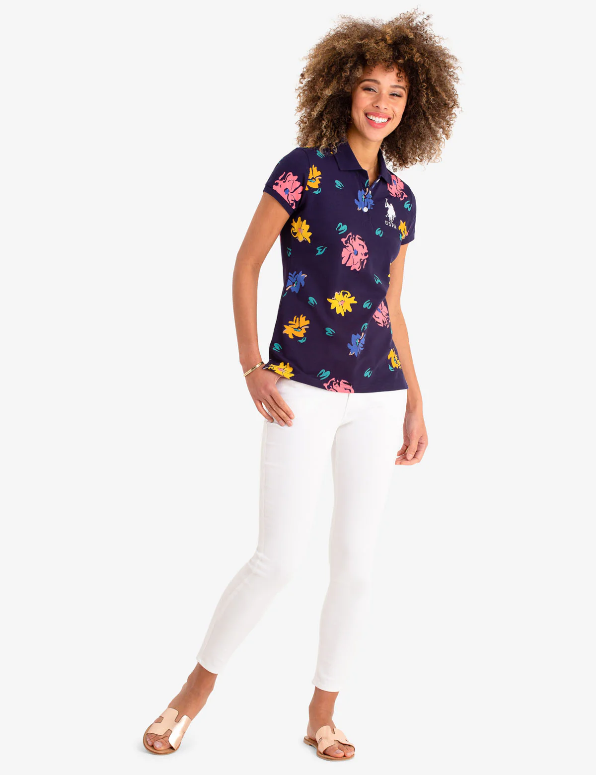FLORAL PRINT POLO SHIRT - Image 2
