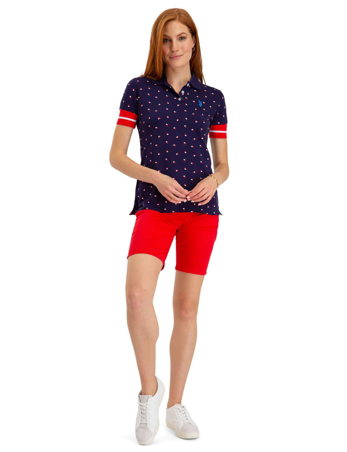 FLORAL PRINT RIB SLEEVE POLO SHIRT - Image 2