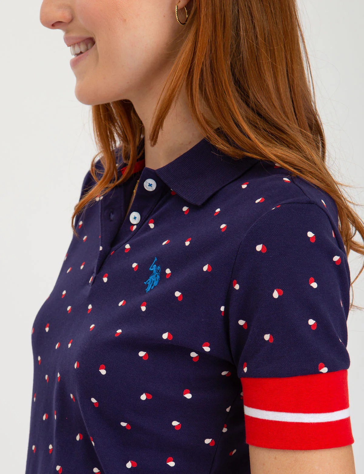 FLORAL PRINT RIB SLEEVE POLO SHIRT - Image 3