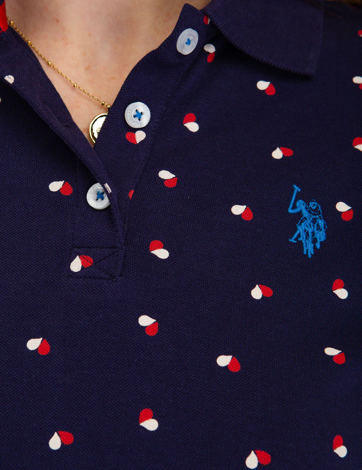 FLORAL PRINT RIB SLEEVE POLO SHIRT - Image 4