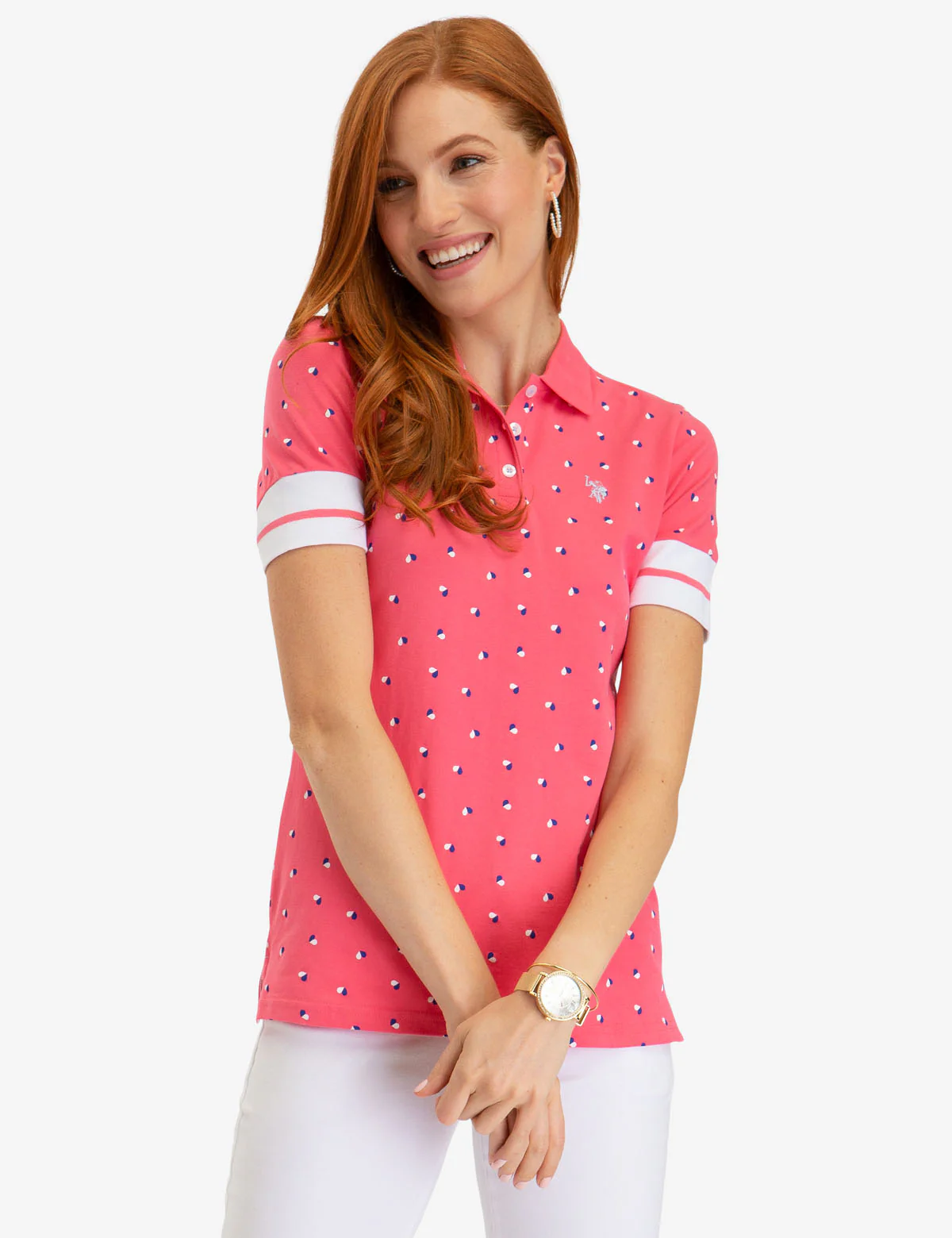 FLORAL PRINT RIB SLEEVE POLO SHIRT - Image 5