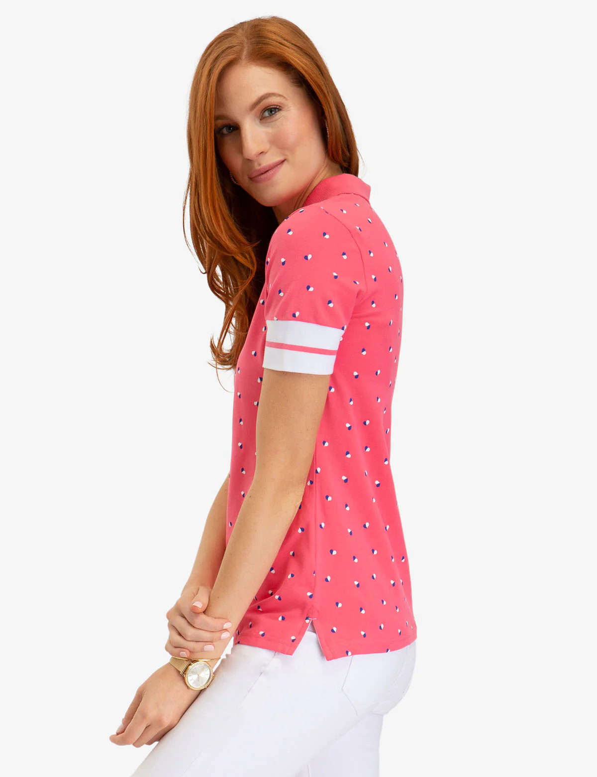 FLORAL PRINT RIB SLEEVE POLO SHIRT - Image 7
