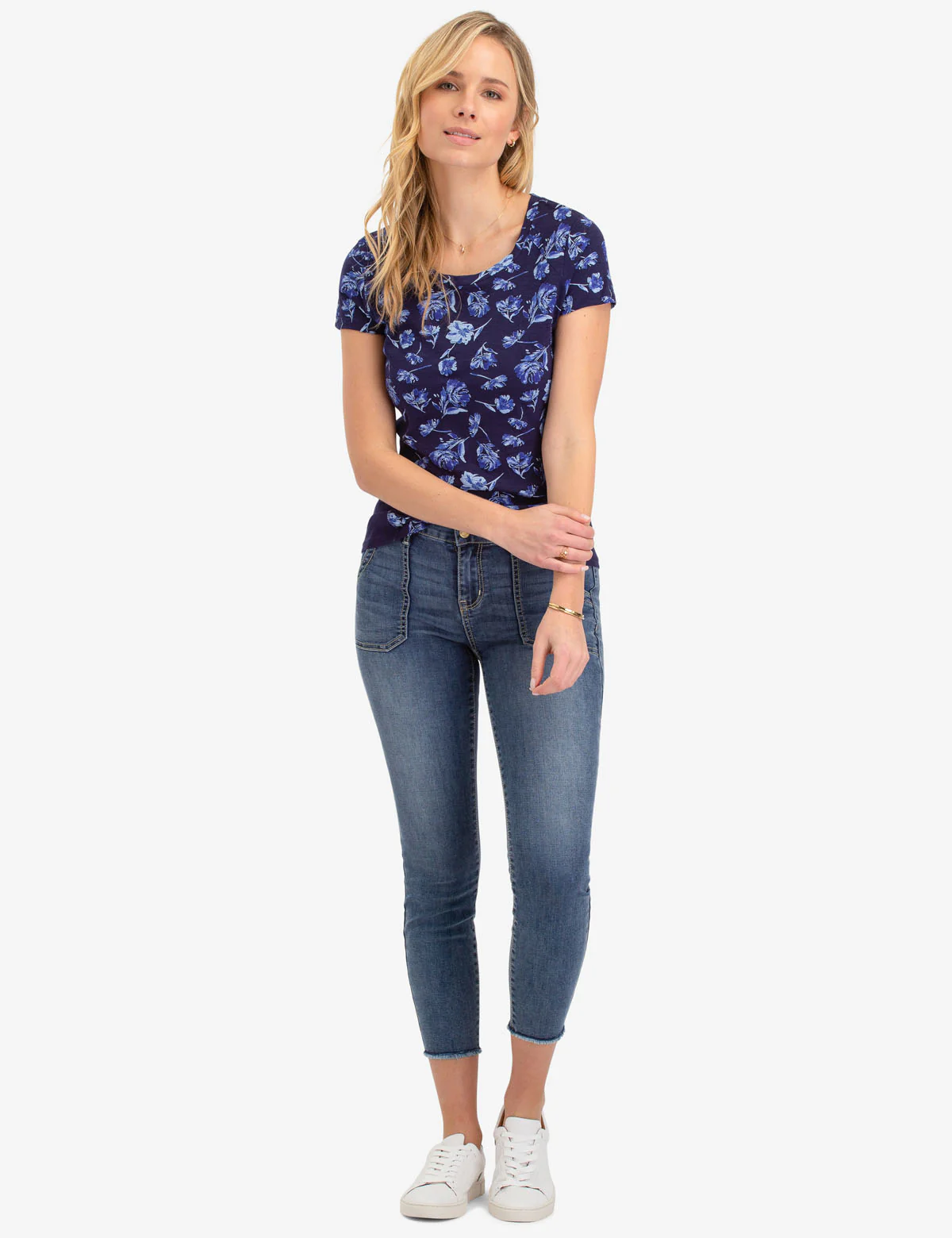 FLORAL PRINT SIDE RIB TOP - Image 2