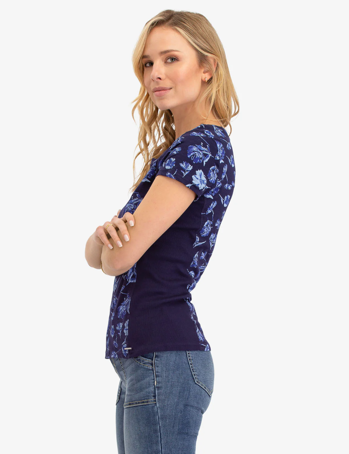 FLORAL PRINT SIDE RIB TOP - Image 3
