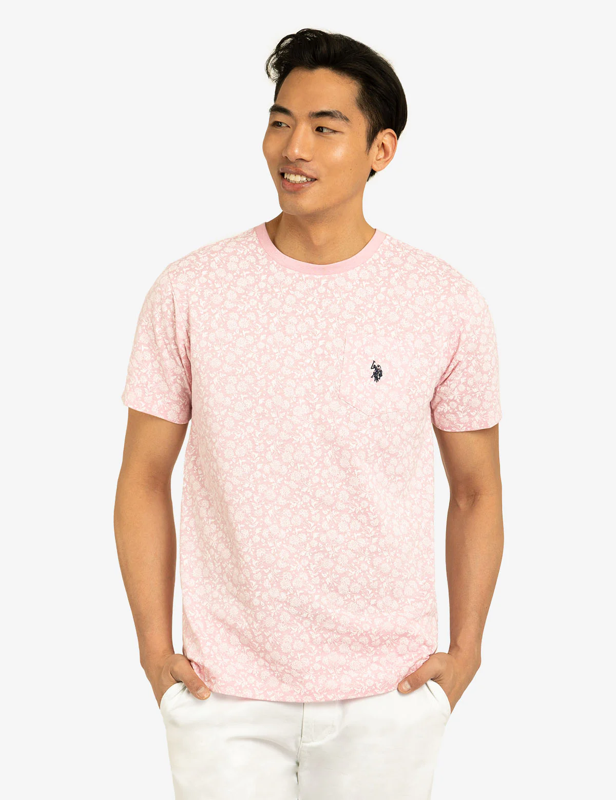 FLORAL PRINTED CREW NECK T-SHIRT WITH POCKET - Image 14