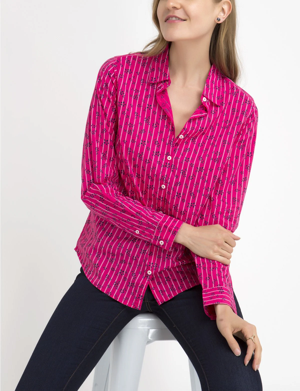 FLORAL STRIPED POPLIN SHIRT - Image 16