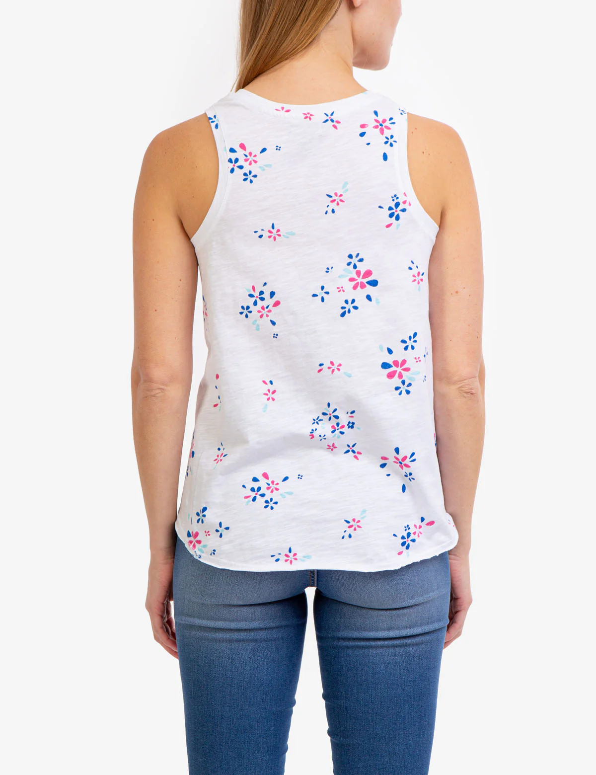 FLORAL V-NECK FRONT TIE TANK TOP - Image 3