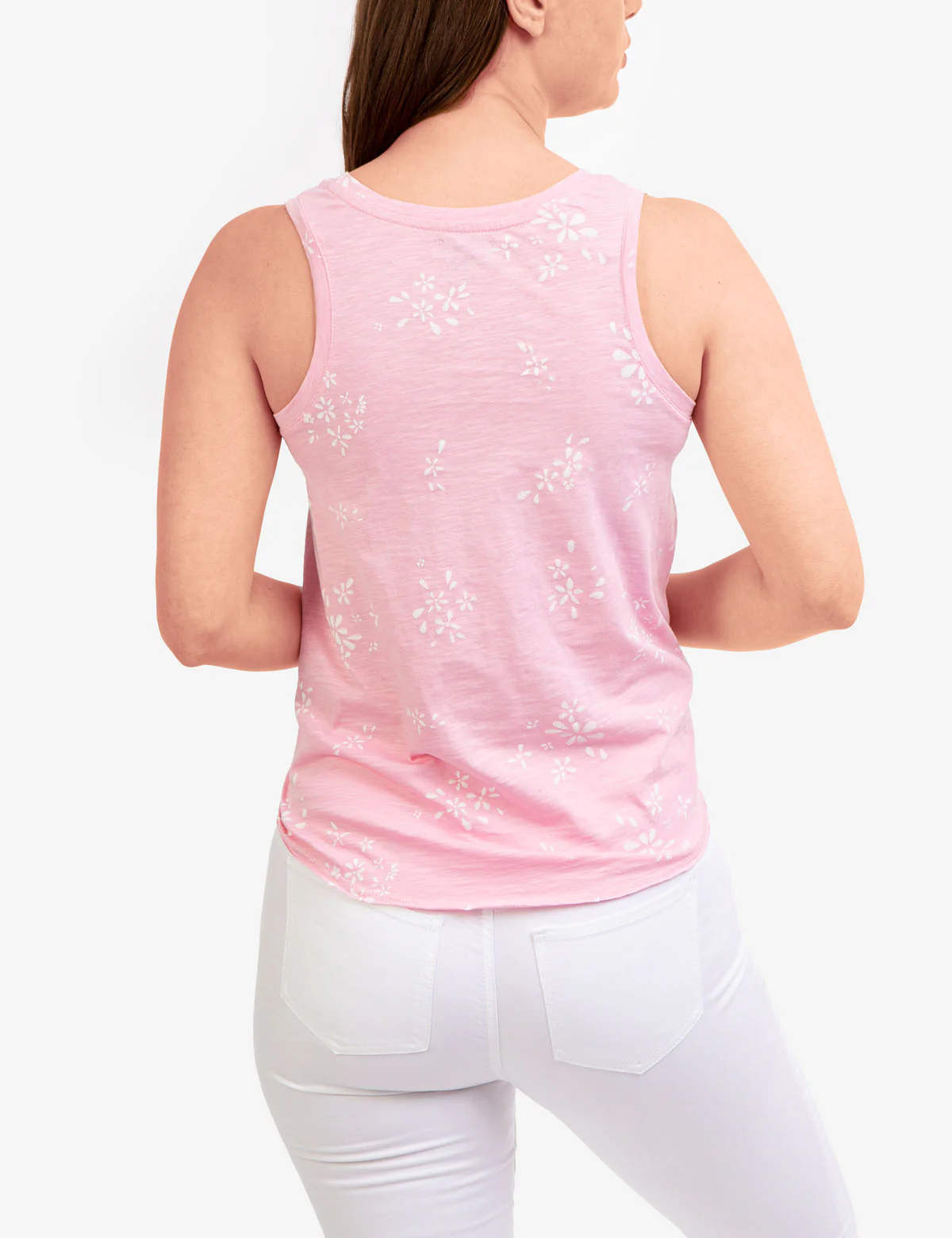 FLORAL V-NECK FRONT TIE TANK TOP - Image 9