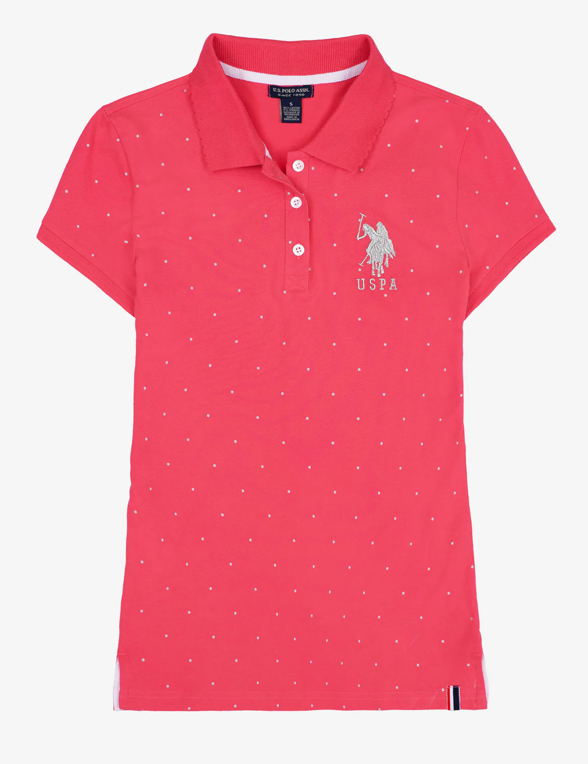 FOIL DOT SCALLOP COLLAR POLO SHIRT